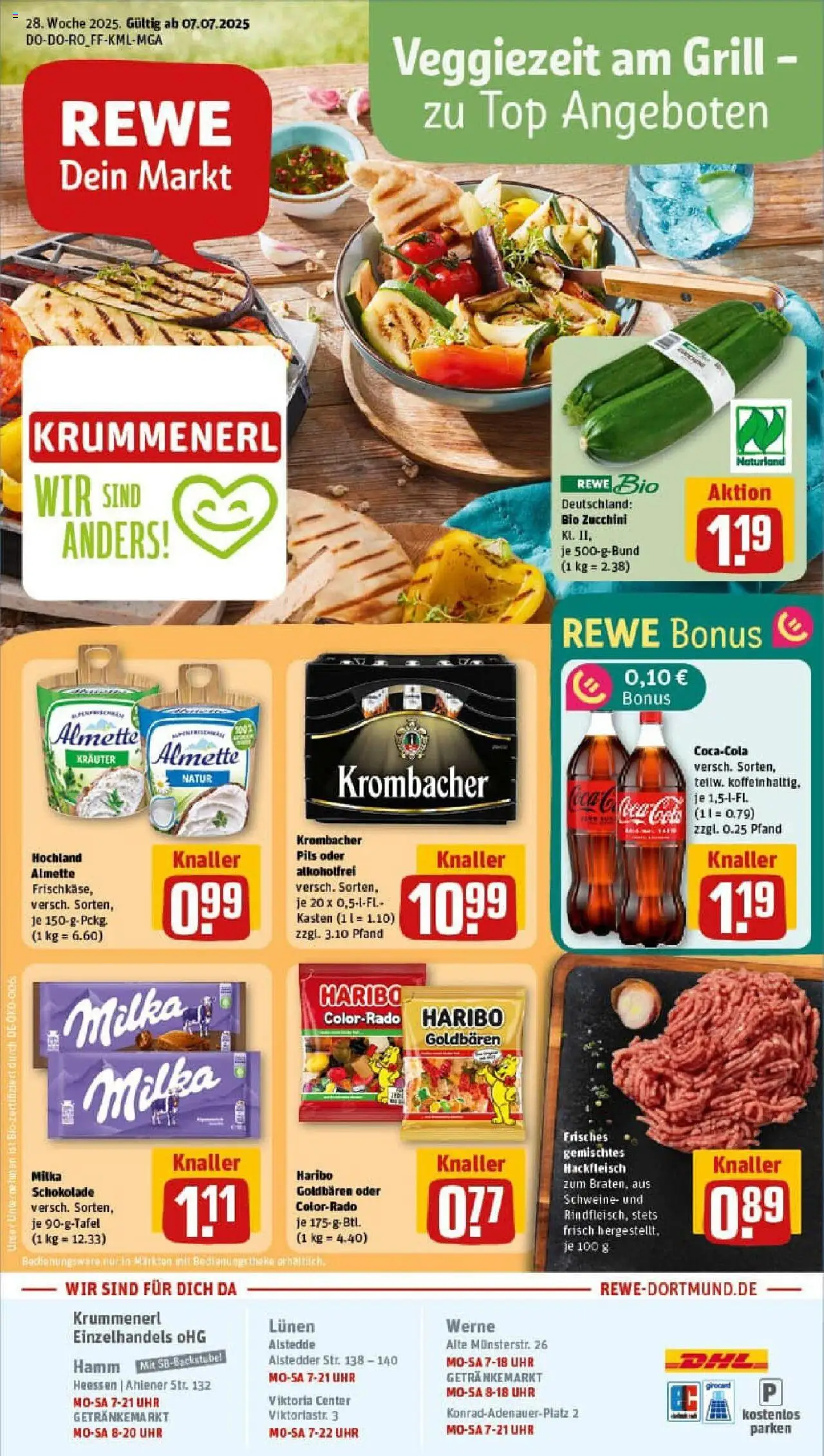 Rewe prospekt Werne	 - gültig ab dem 06.07.2025 | Seite: 1 | Produkte: Top, Grill, Schokolade, Hackfleisch