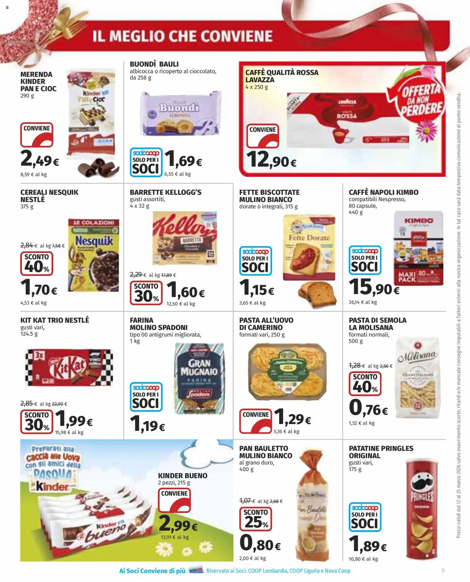 Volantino Ipercoop del 12.03.2026 | Pagina: 9 | Prodotti: Uova, Cereali, Data, Fette biscottate