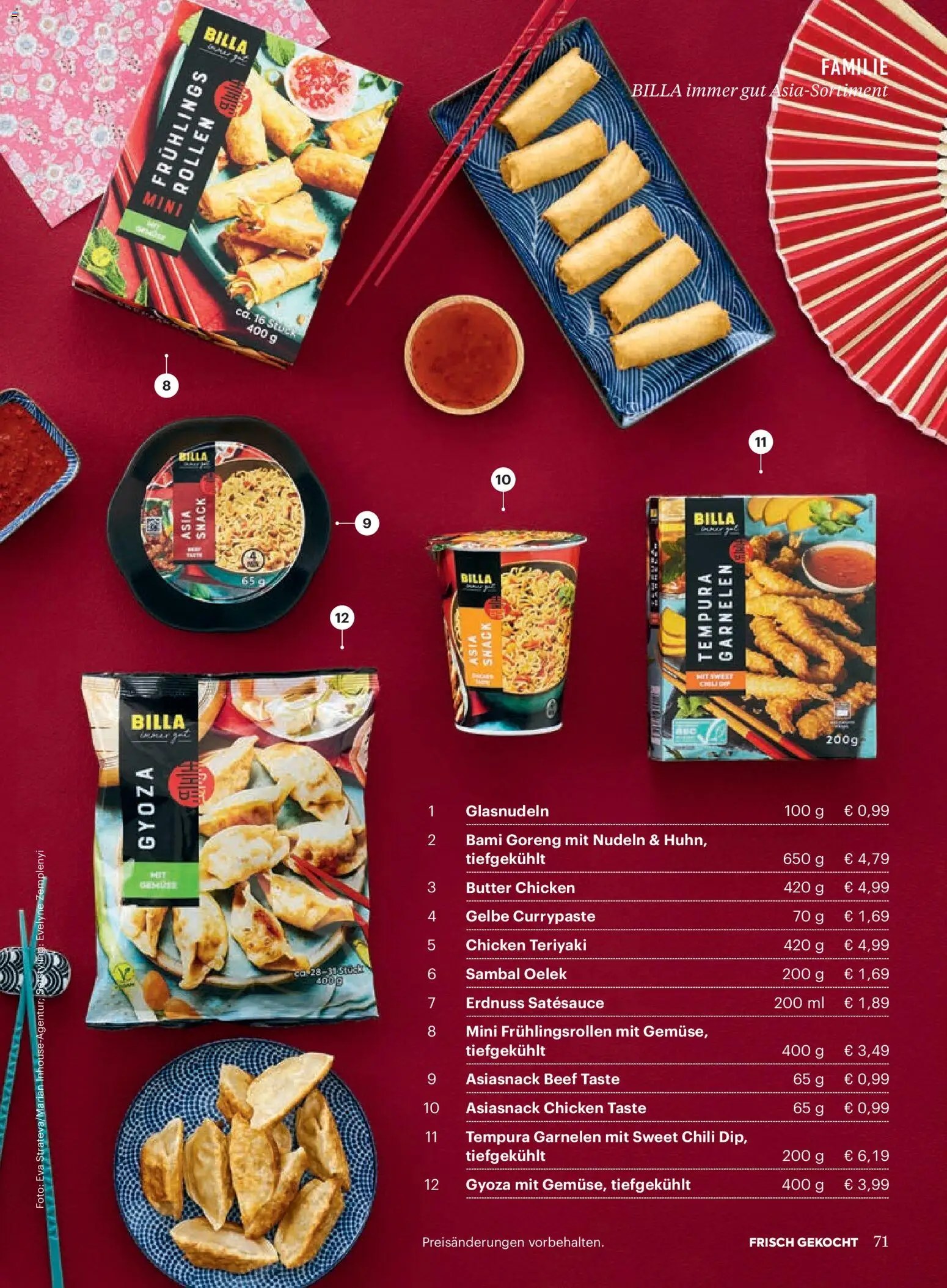 Billa  Frisch Gekocht gültig ab 01.03.2026 | Seite: 69 | Produkte: Chili, Butter, Nudeln