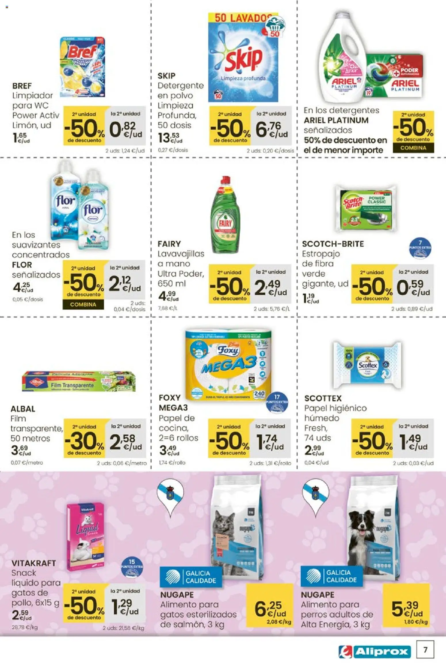 Eroski - Carnaval del ahorro │ válido desde el 12.02.2026 | Página: 7 | Productos: Polvo, Detergente, Papel higienico, Lavavajillas