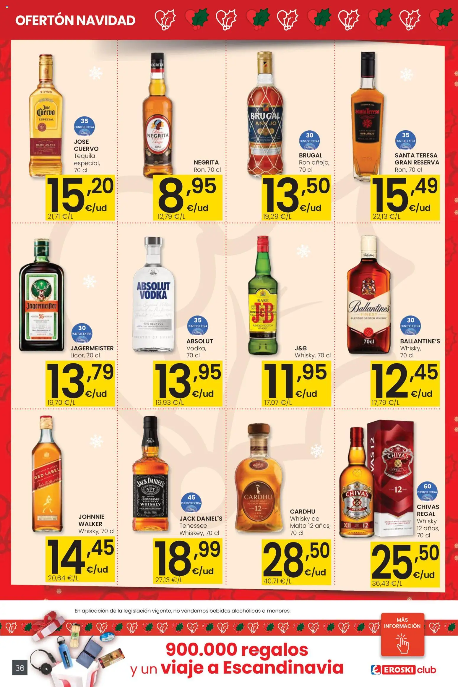 Eroski - Center │ válido desde el 18.12.2025 | Página: 36 | Productos: Ron, Vodka, Whisky