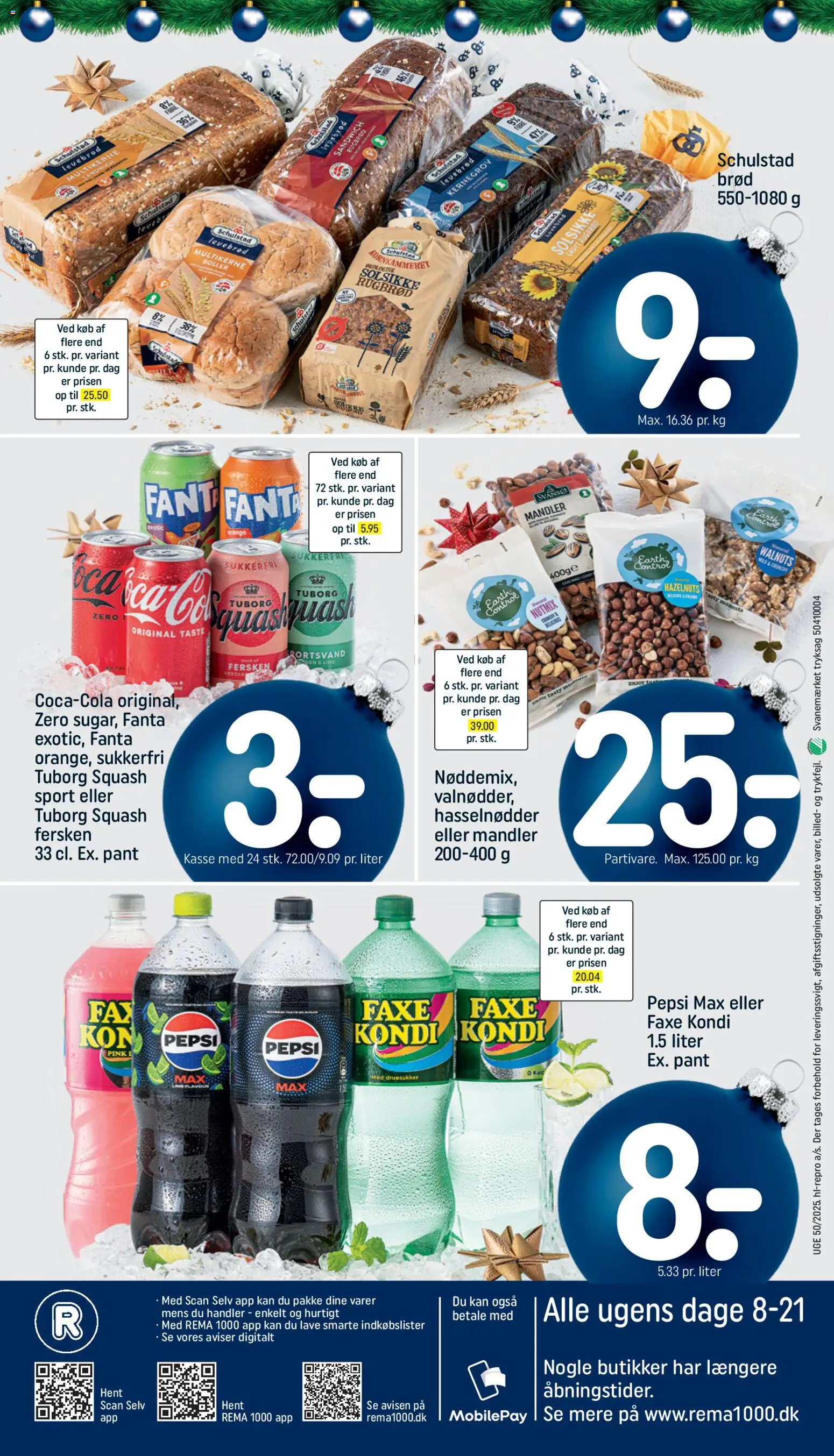 Rema 1000 tilbudsavis – gyldig fra 07.12.2025 | Side: 24 | Produkter: Brød, Mandler, Faxe Kondi, Pepsi