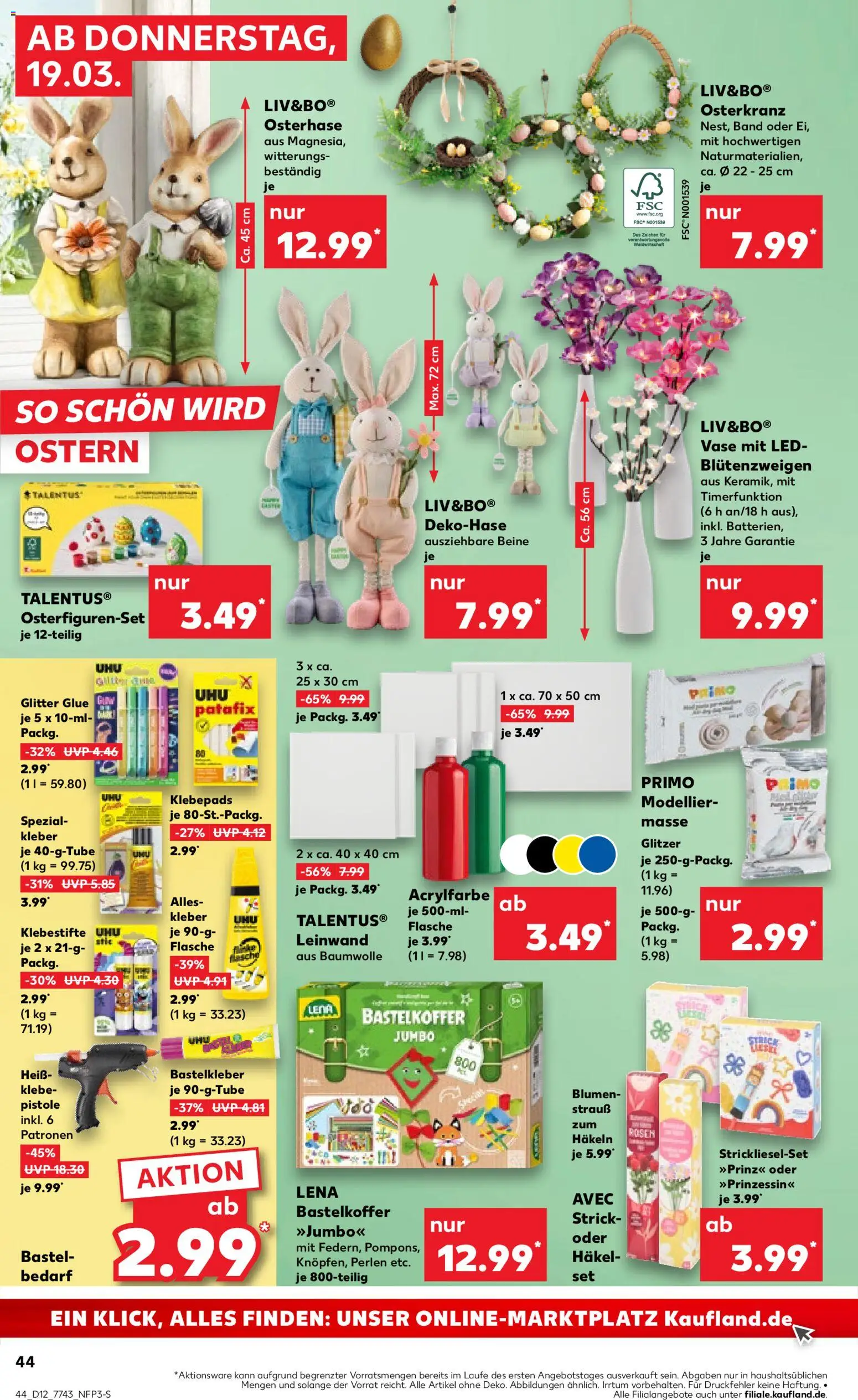 Kaufland Prospekt Völklingen	 – gültig ab 19.03.2026 | Seite: 44 | Produkte: Blumen, Vase