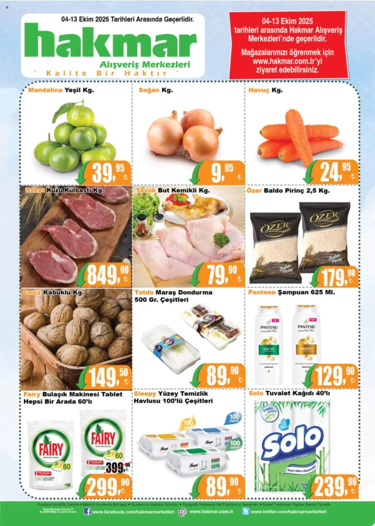 Hakmar Katalog - 04.10.2025 tarihinden itibaren geçerlidir | Sayfa: 1 | Ürünler: Pirinç, Mandalina, Havuç, Tablet