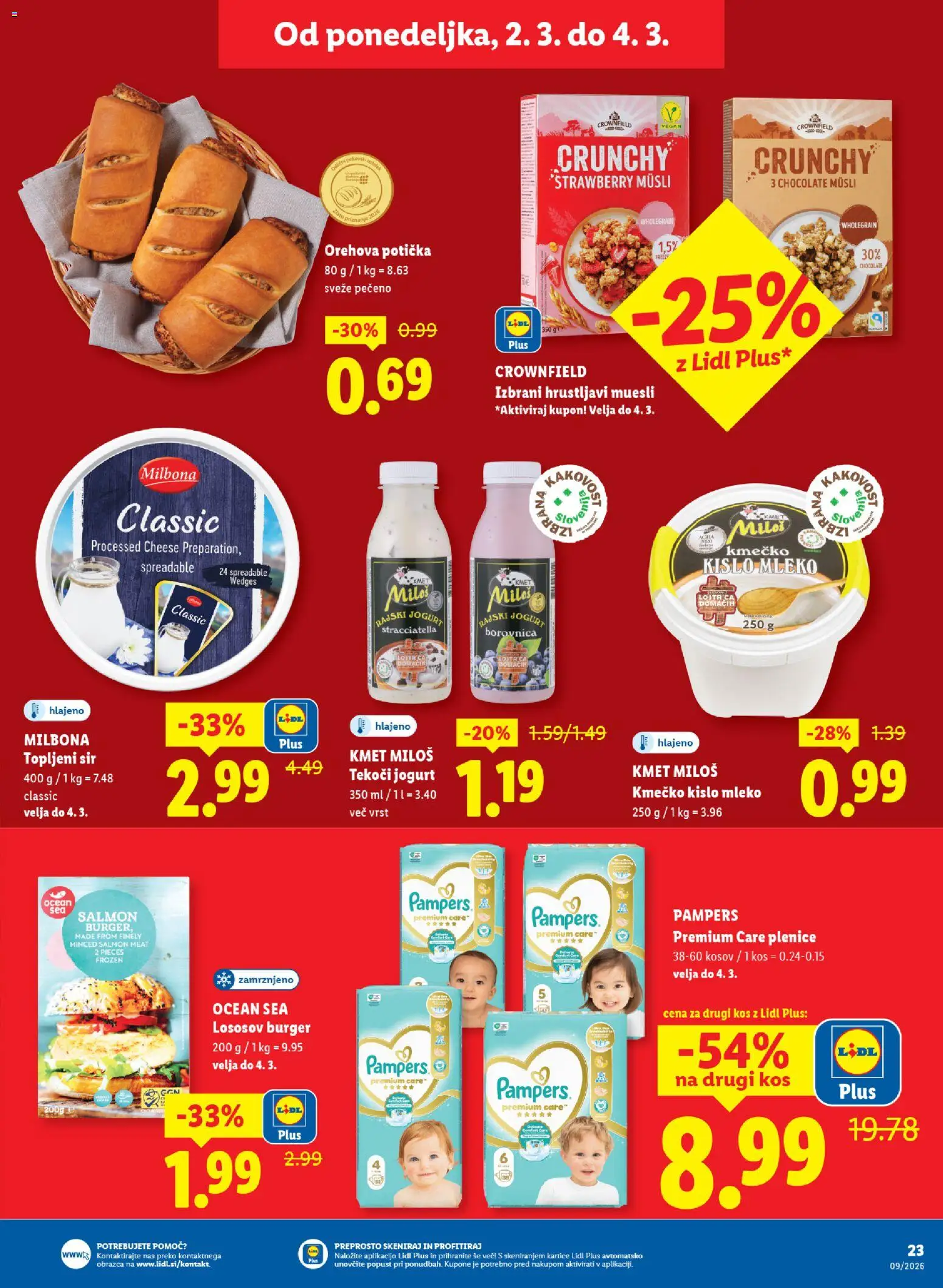 Novi Lidl katalog ponudbe – veljaven od 26.02.2026 | Stran: 39 | Izdelki: Plenice, Topljeni sir, Muesli, Mleko