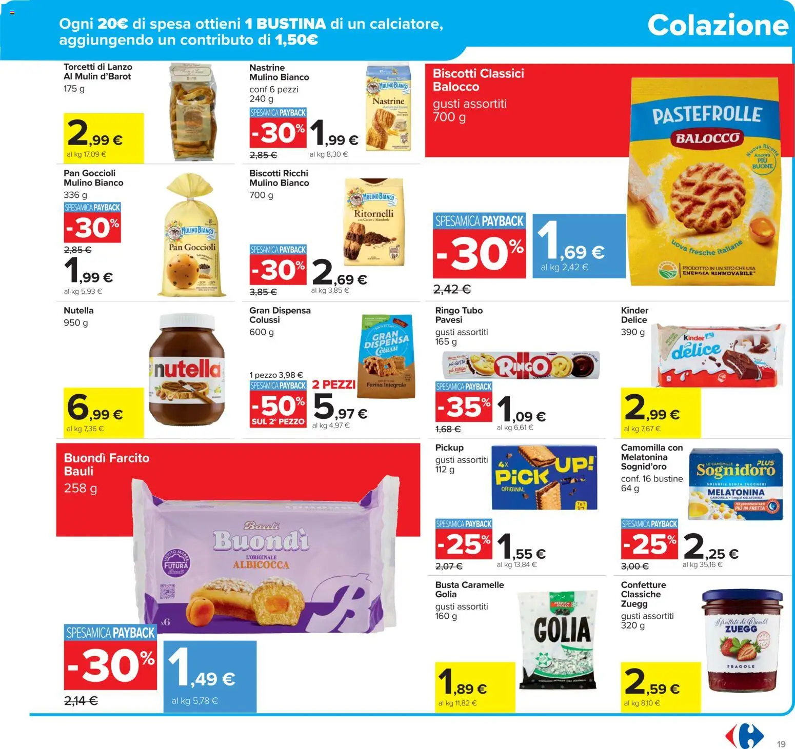 Volantino Carrefour del 17.11.2025 | Pagina: 19 | Prodotti: Uova, Caramelle, Fragole, Tubo