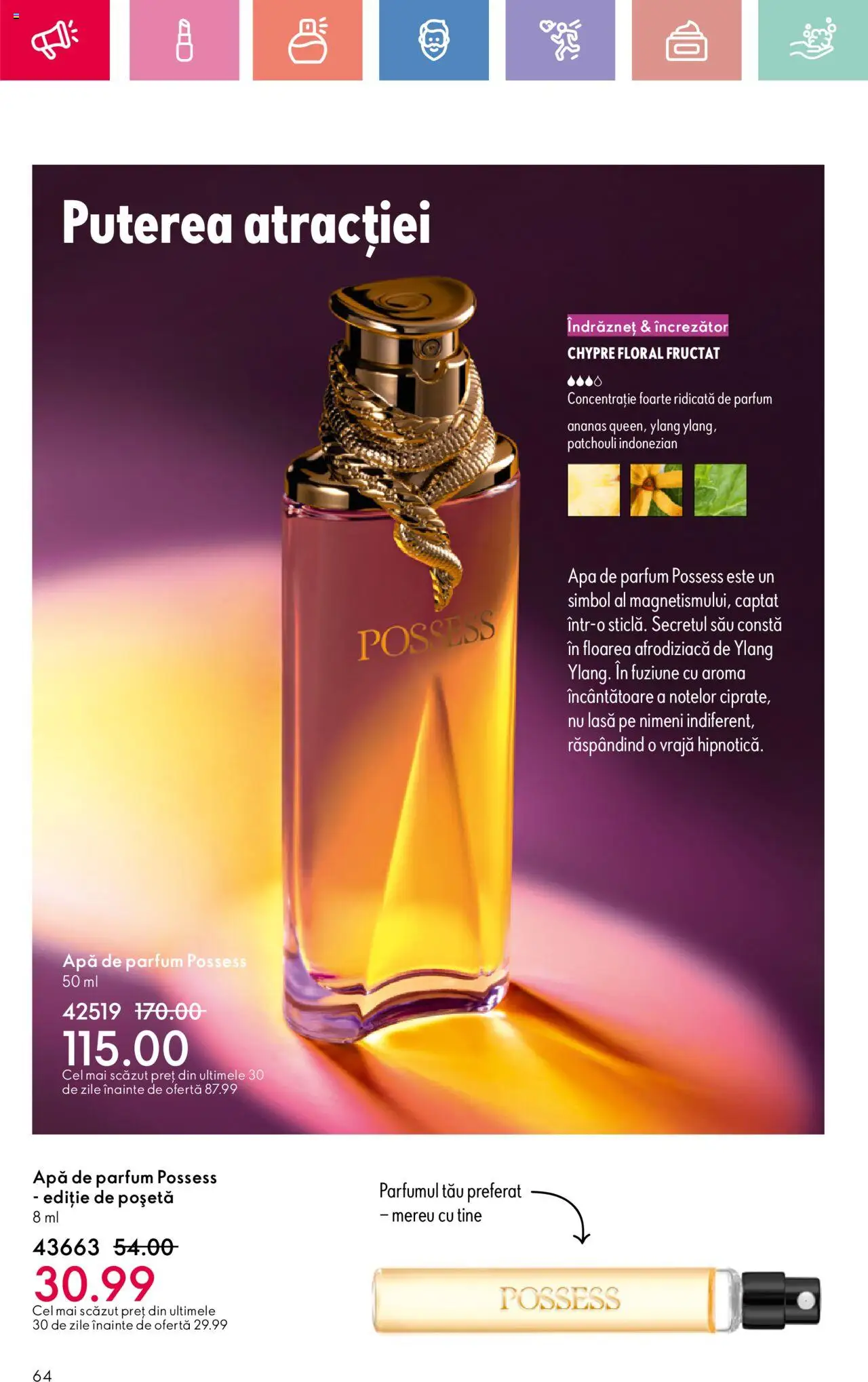 Noul catalog Oriflame – valabil de la 06.07.2025 | Pagină: 64 | Produse: Apă de parfum, Parfum, Ananas, Apă