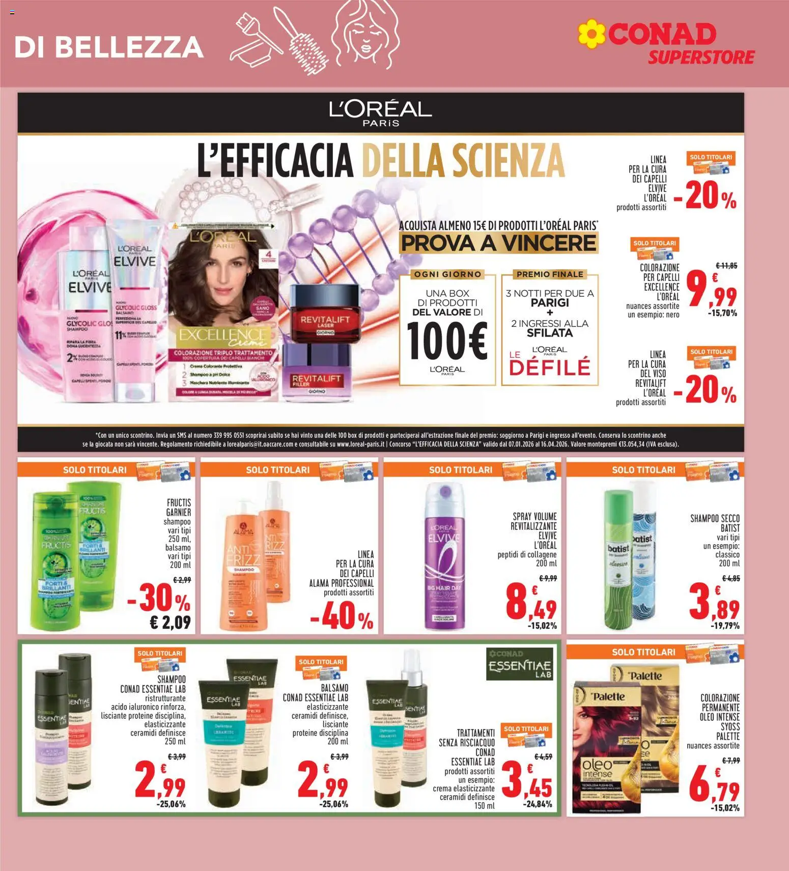 Volantino Conad del 26.02.2026 | Pagina: 23 | Prodotti: Shampoo, Balsamo, Balsamo per capelli, Maschera