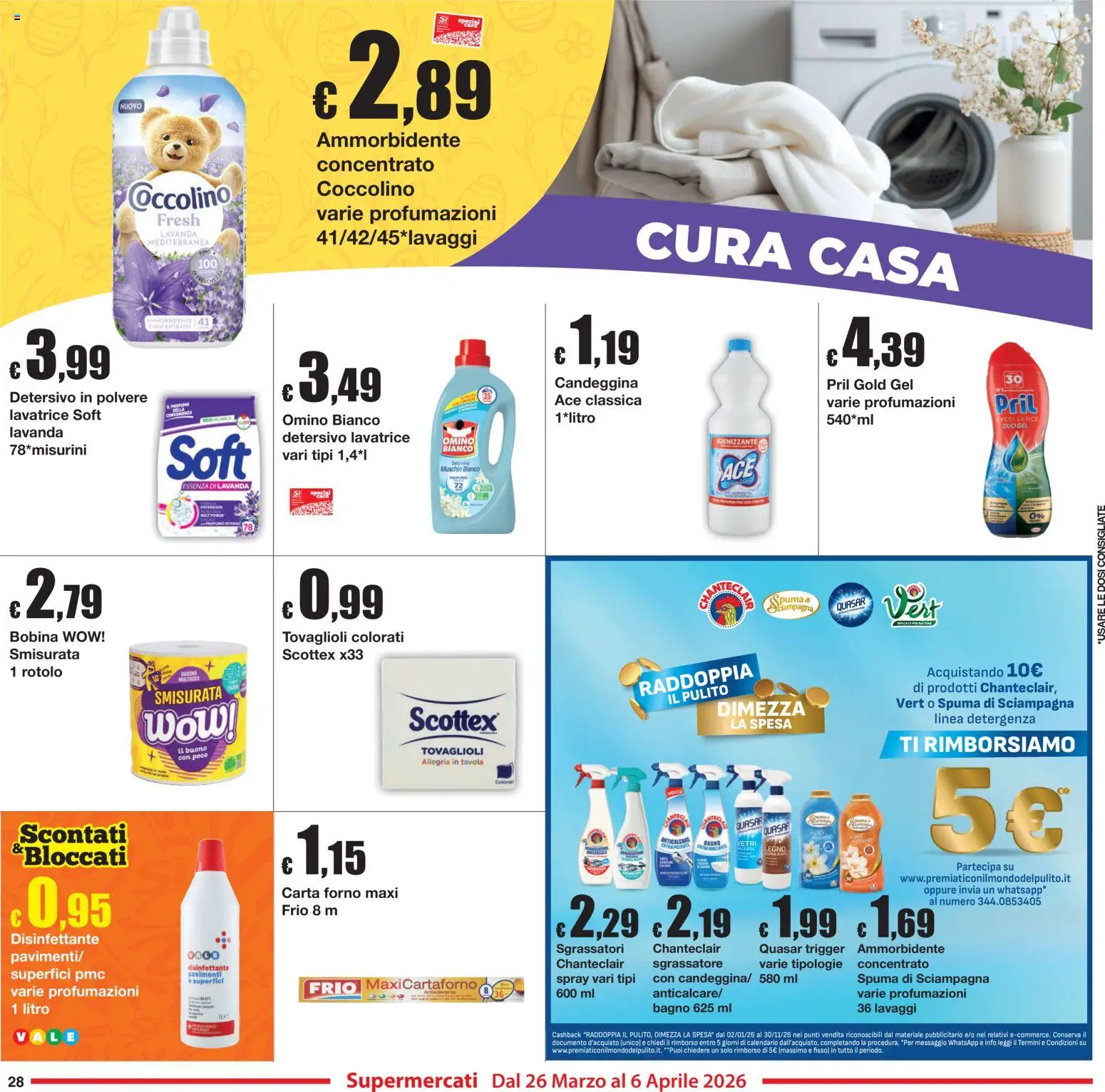 Volantino Sì con Te del 26.03.2026 | Pagina: 28 | Prodotti: Ammorbidente, Anticalcare, Forno, Lavanda