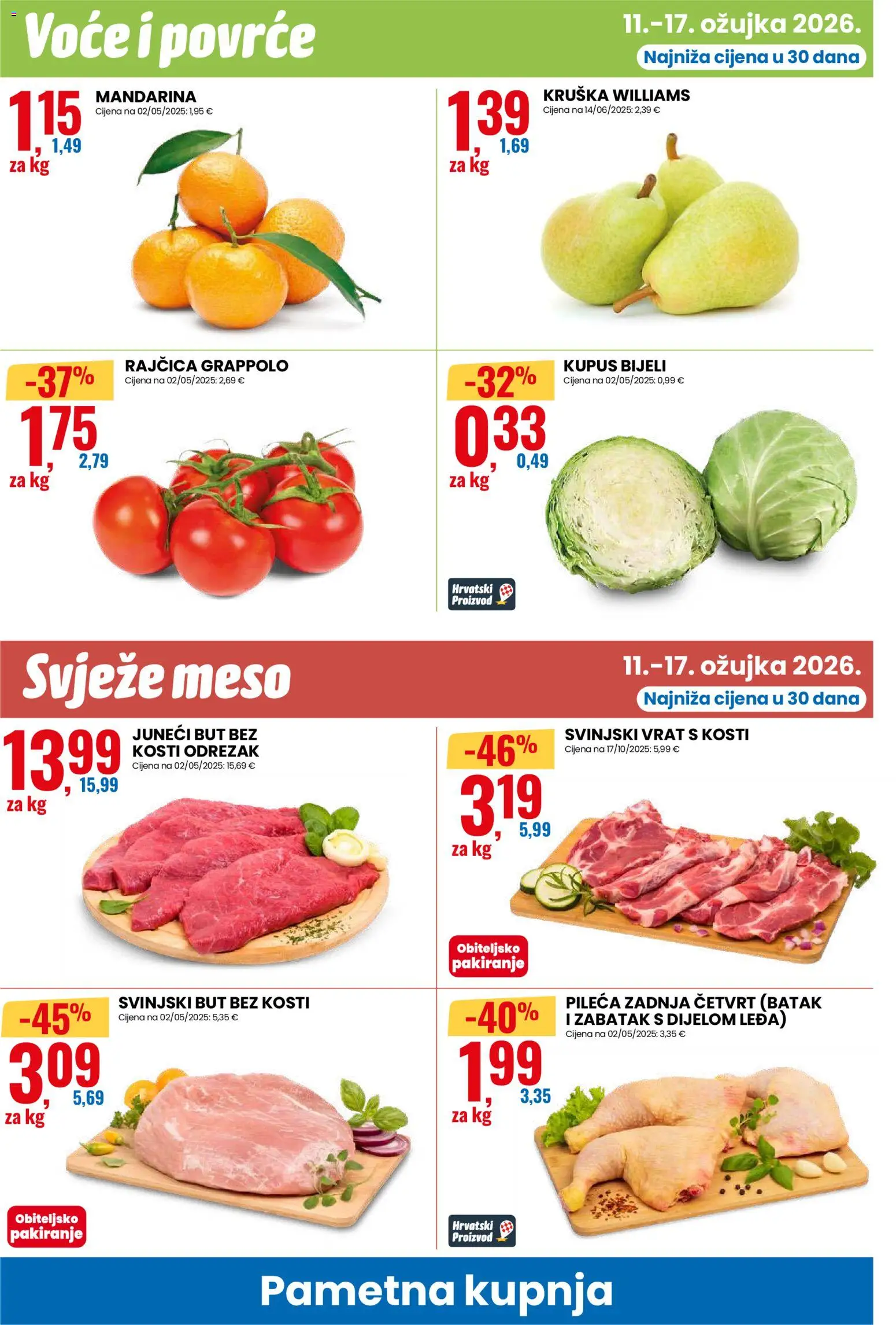 Eurospin katalog | vrijedi od 11.03.2026 | Stranica: 8 | Proizvodi: Svinjski but, Povrće, Voće, Kupus