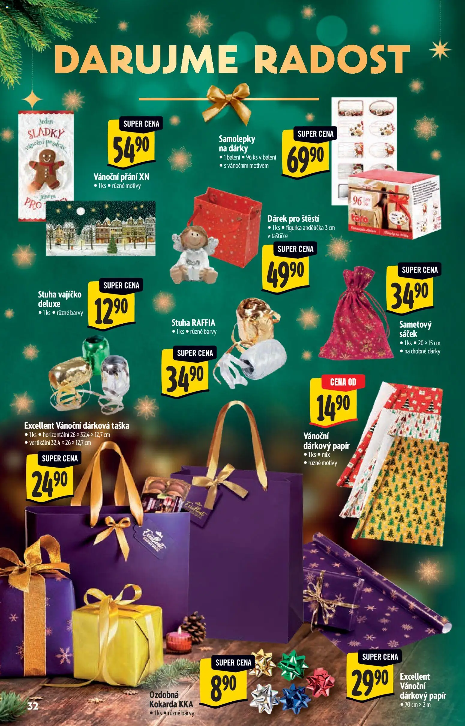 Albert katalog - Supermarket od 29.10.2025 | Strana: 32 | Produkty: Dárková taška, Taška, Barvy, Sáček