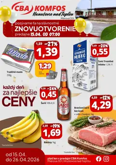 CBA Komfos leták platný od 15.04.2026