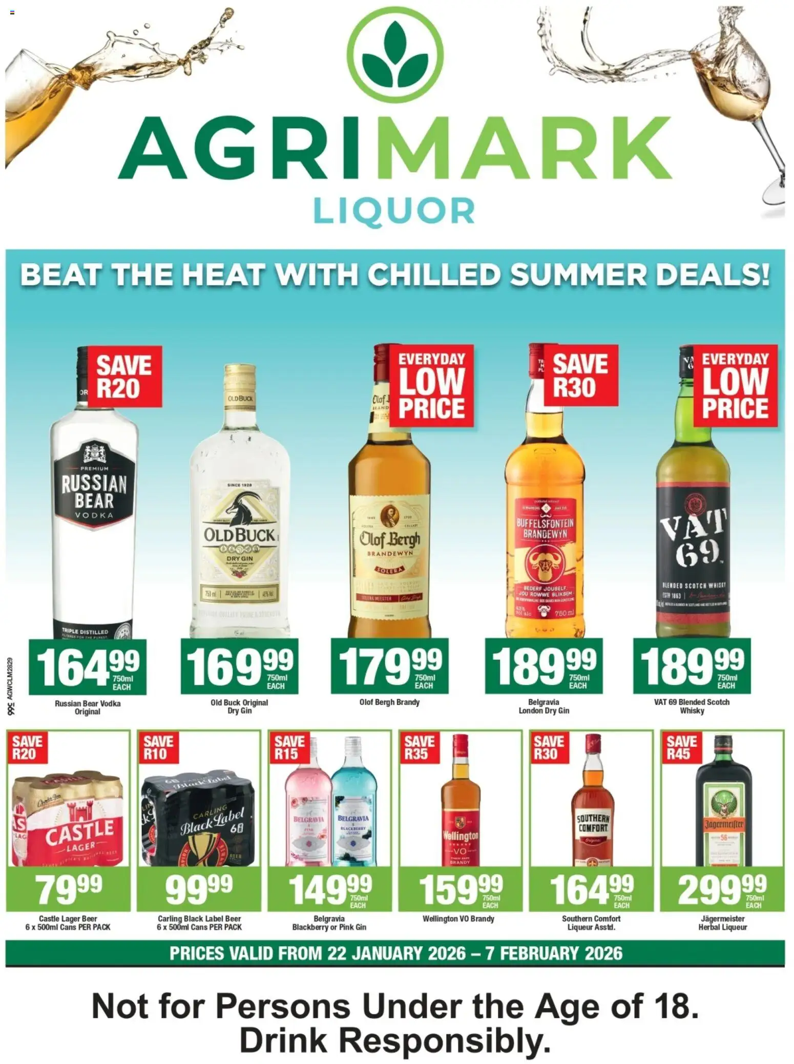 New Agrimark catalogue – valid from 22.01.2026 | Page: 1 | Products: Brandy, Beer, Gin, Vodka