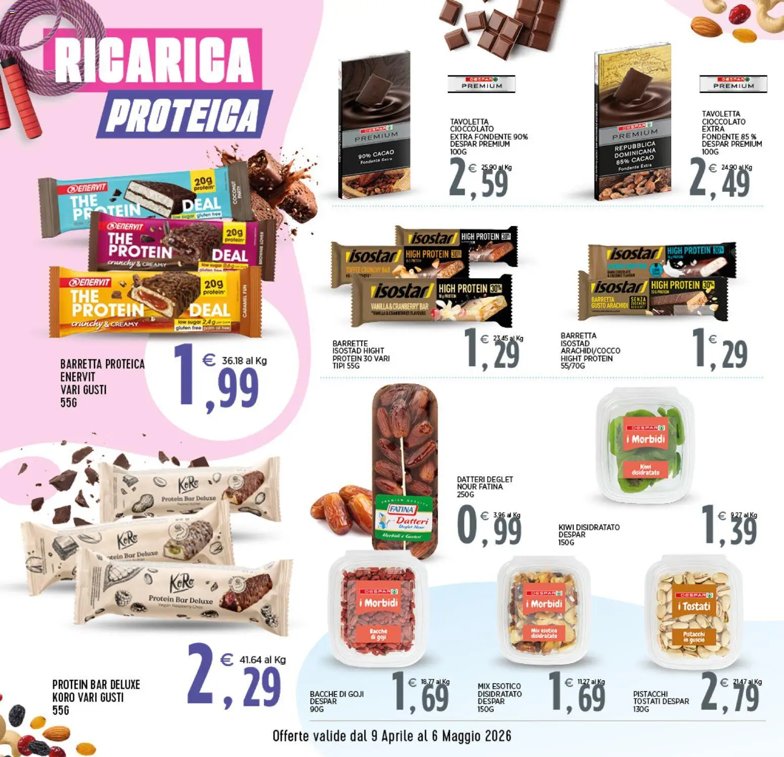 Volantino Interspar del 09.04.2026 | Pagina: 14 | Prodotti: Cioccolato, Kiwi, Pistacchi, Cacao