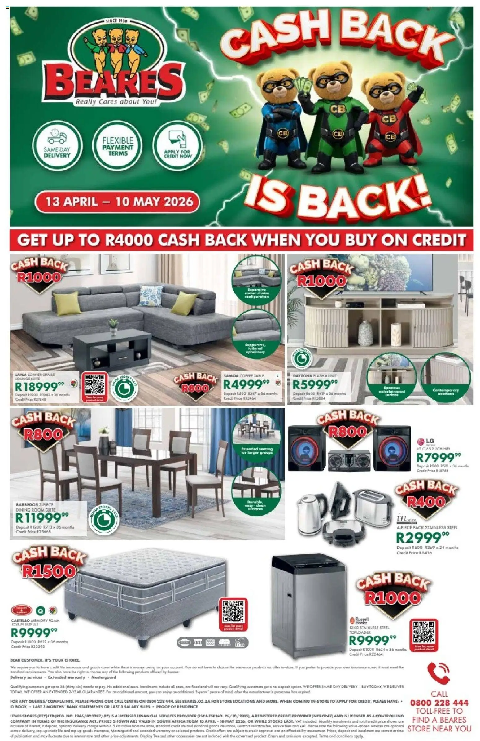 New Beares catalogue – valid from 13.04.2026 | Page: 16 | Products: Plasma unit, Dining room suite, Lounge suite, Coffee