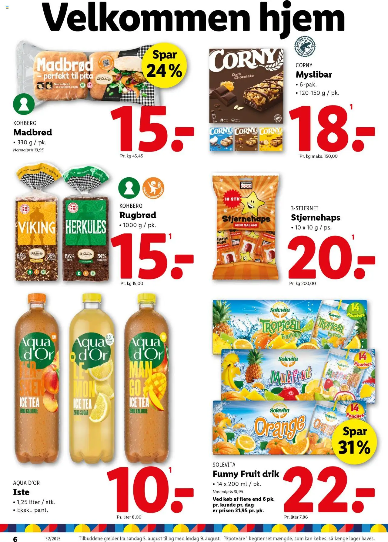Lidl Tilbudsavis gyldig fra 03.08.2025 | Side: 6 | Produkter: Salami, Iste, Rugbrød, Søm