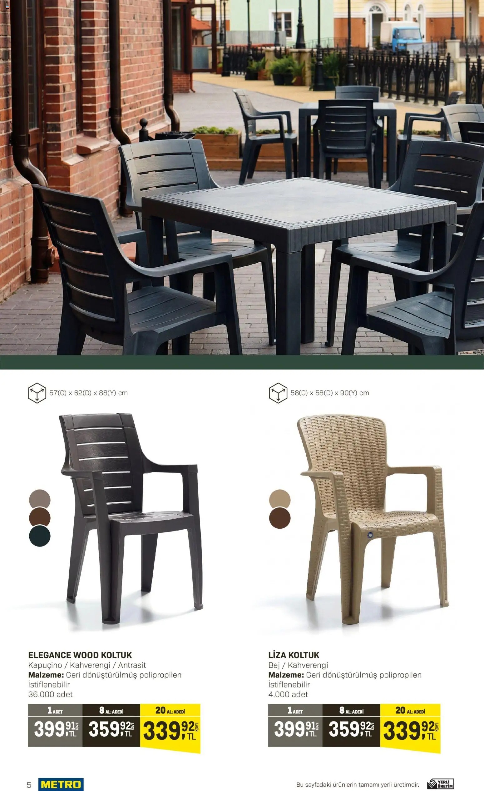 Metro - Açık Hava Çözümleri - 10.04.2026 tarihinden itibaren geçerlidir | Sayfa: 5 | Ürünler: Koltuk