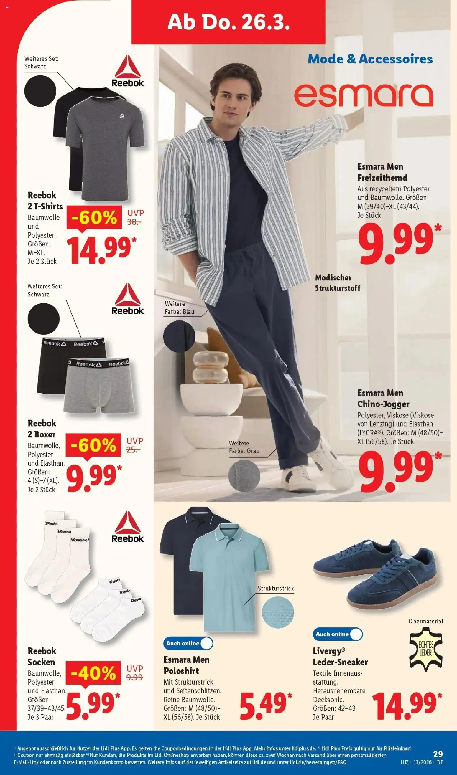 Lidl Prospekt Hagen – gültig ab 23.03.2026 | Seite: 45 | Produkte: Freizeithemd, Poloshirt, Socken, Boxer