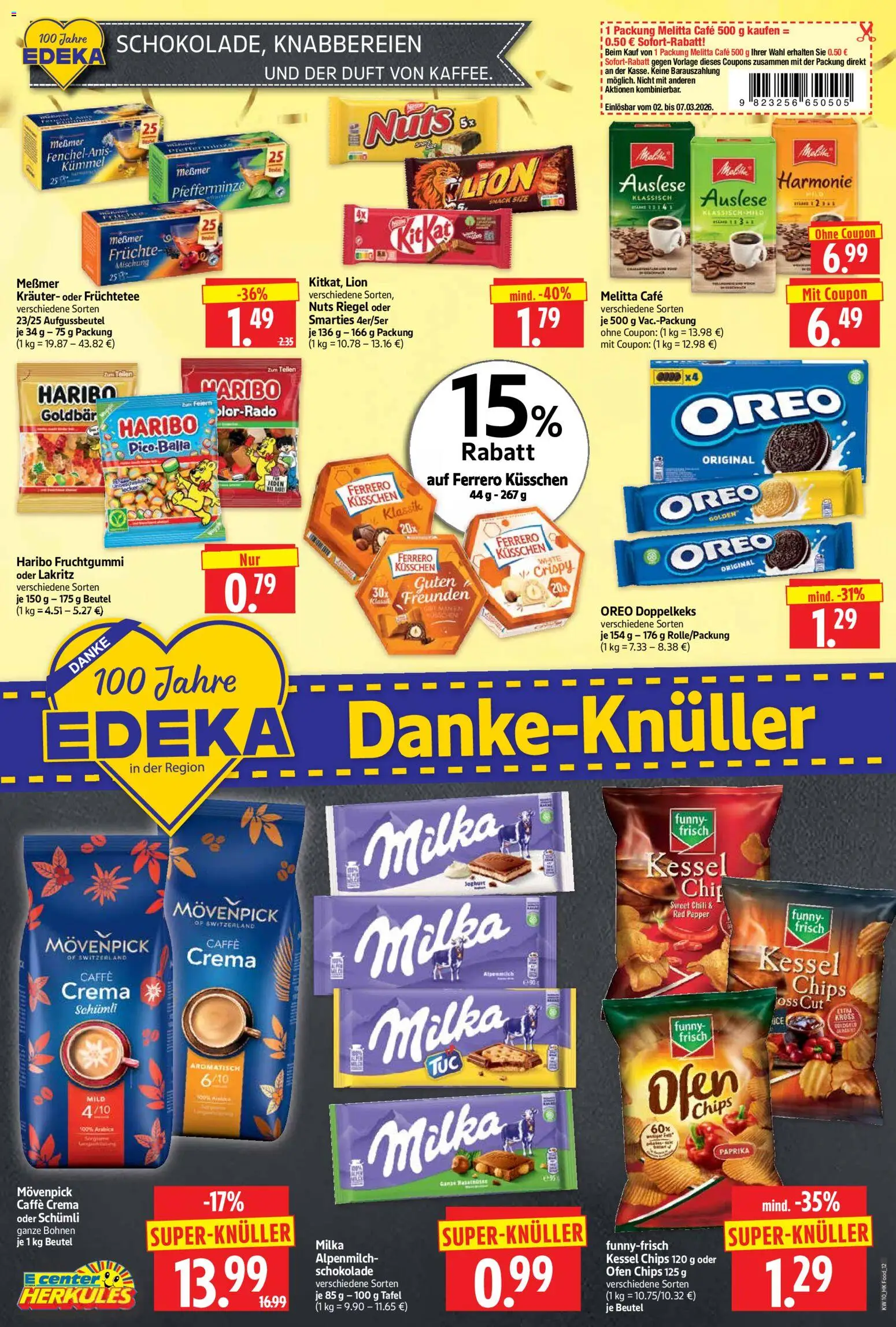 HERKULES Prospekt 	 – gültig ab 02.03.2026 | Seite: 12 | Produkte: Messmer, Funny frisch, Milka, Chili