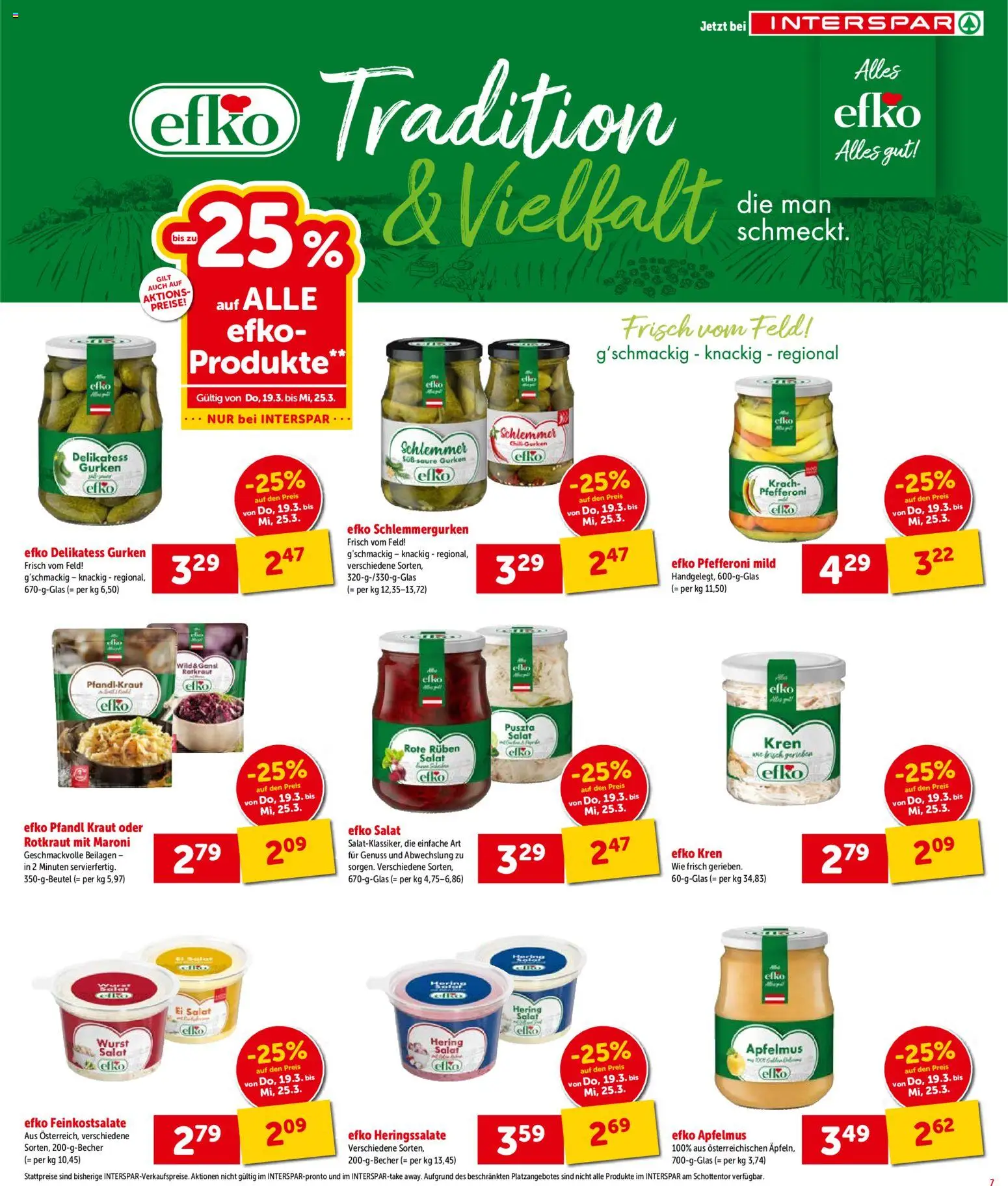Interspar Flugblatt - Vorarlberg gültig ab 17.03.2026 | Seite: 7 | Produkte: Salat, Wurst, Chili, Kraut