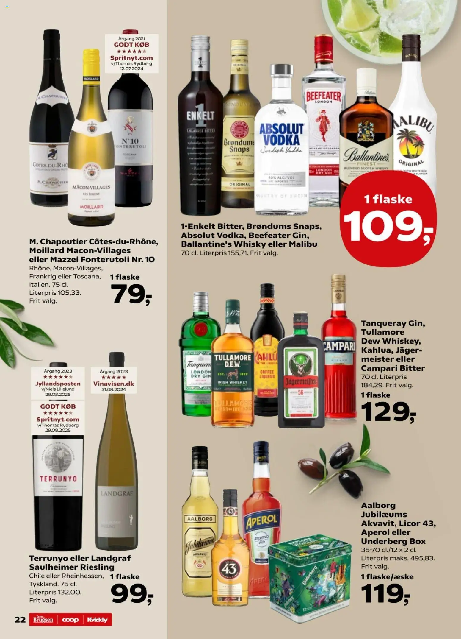 Super Brugsen tilbudsavis – gyldig fra 16.01.2026 | Side: 22 | Produkter: Gin, Vodka, Whisky