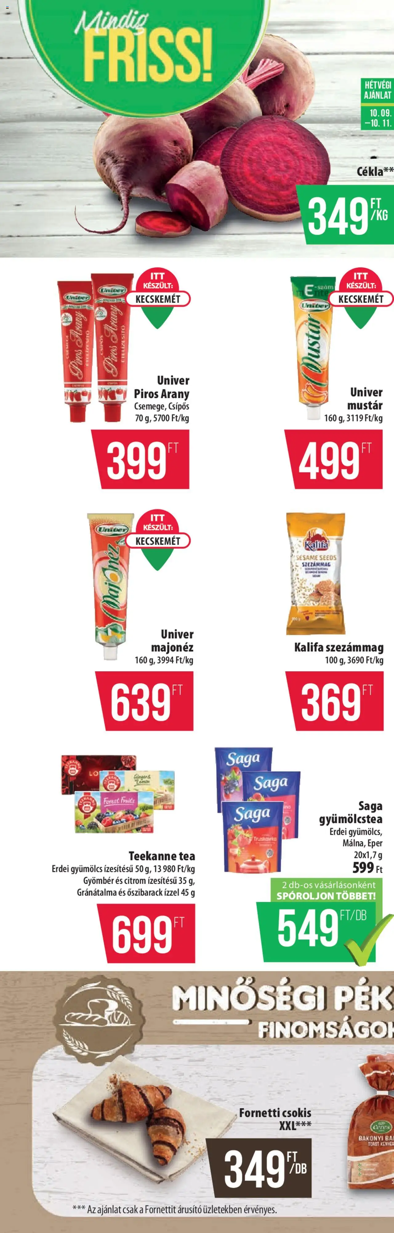 COOP akciós ujság - amely érvényes a következő dátumtól: 09.10.2025 | Oldal: 12 | Termékek: Hot dog, Ice tea, Szalámi, Pizza