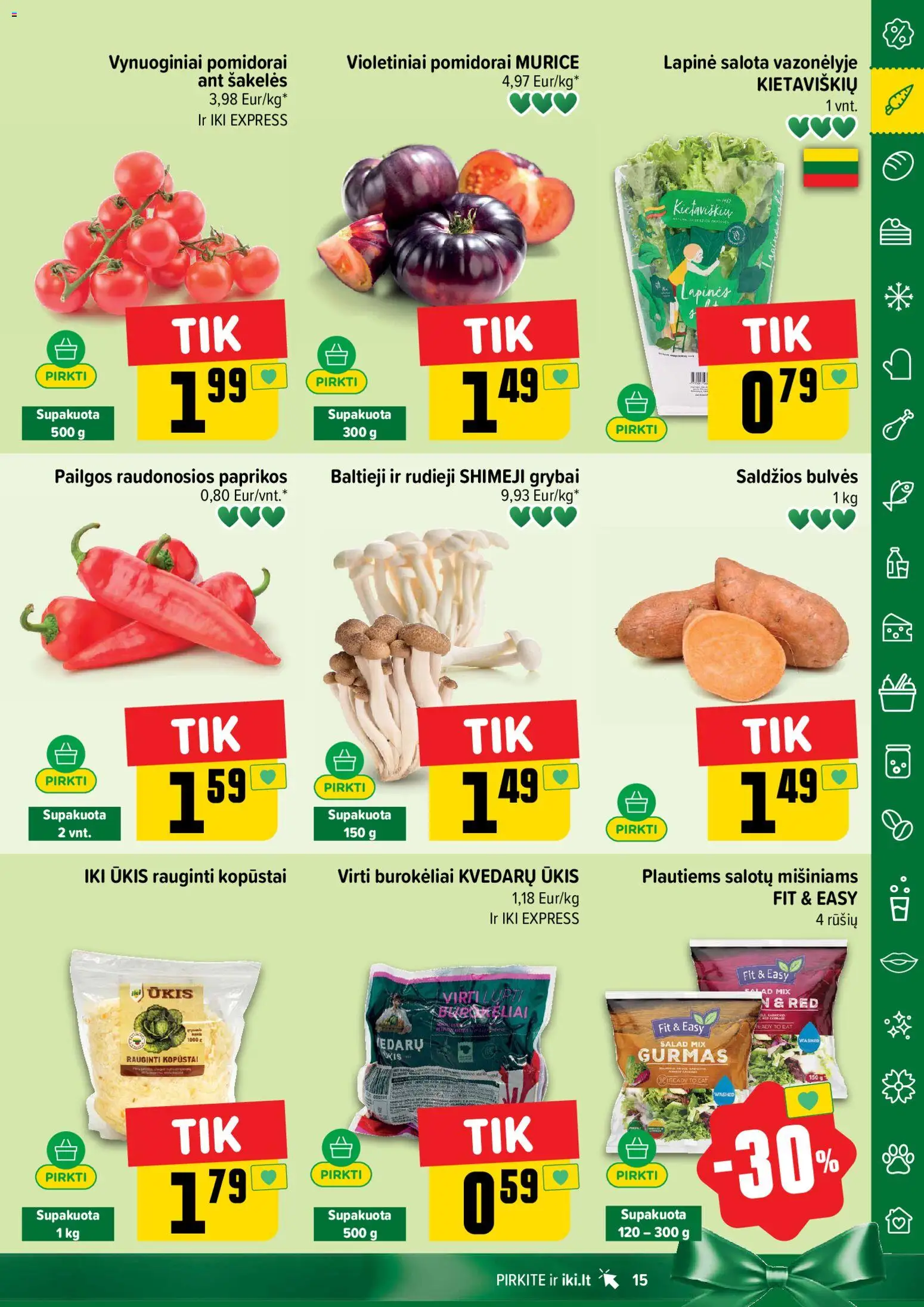 IKI akcijos nuo 10.11.2025 | Puslapis: 15 | Prekių: Salota, Grybai, Bulvės, Pomidorai