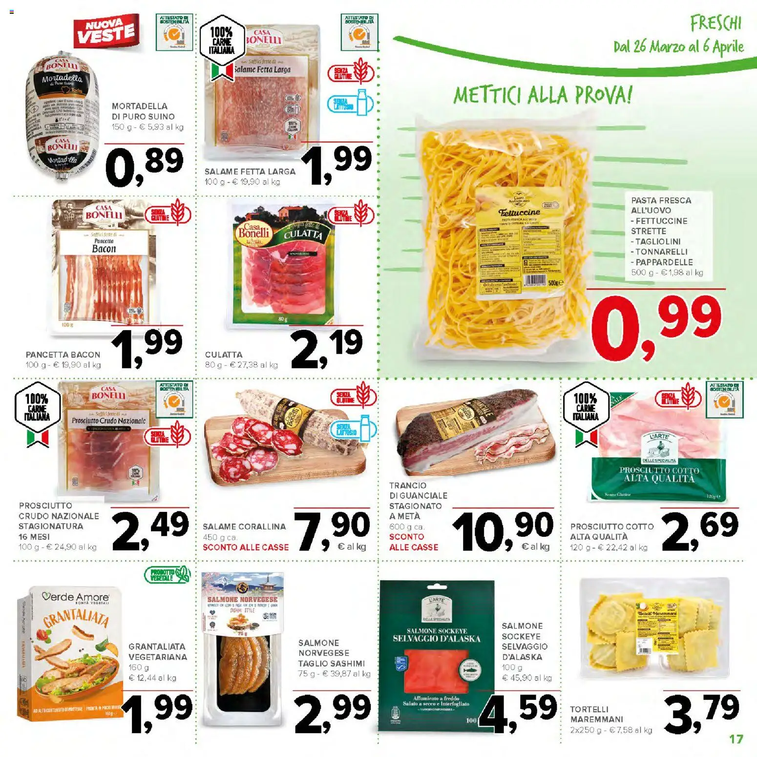 Volantino Todis del 26.03.2026 | Pagina: 17 | Prodotti: Prosciutto Cotto, Tortelli, Fettuccine, Guanciale
