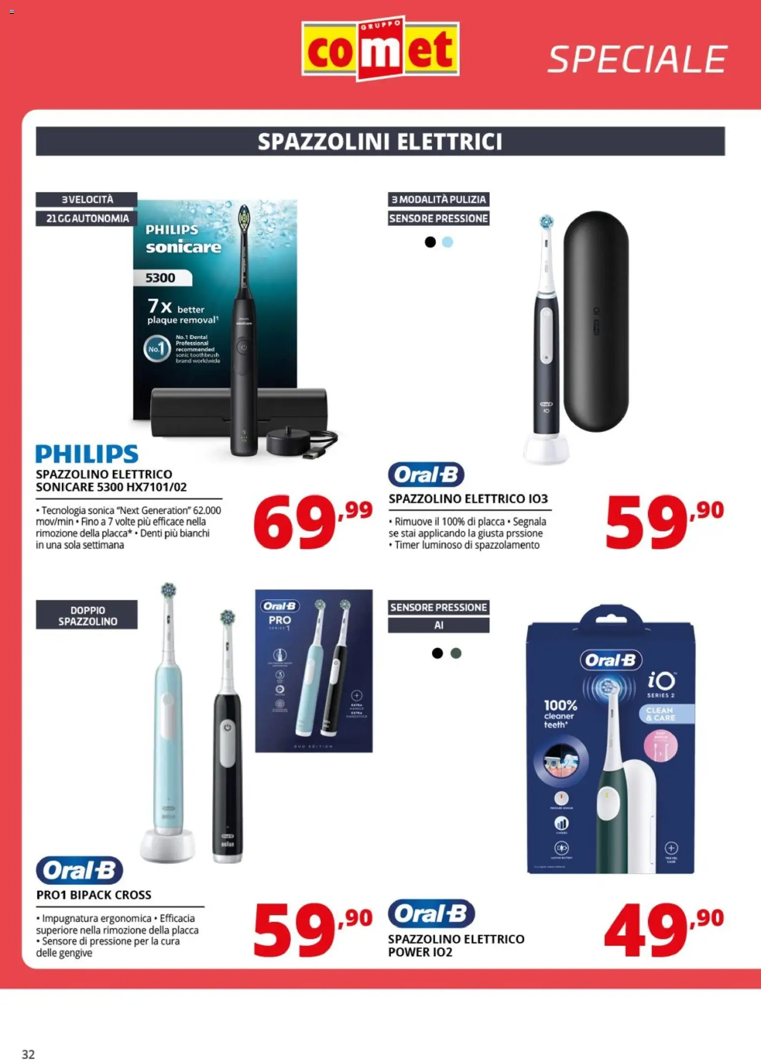 Volantino Comet del 06.03.2026 | Pagina: 32 | Prodotti: Spazzolino, Spazzolino elettrico