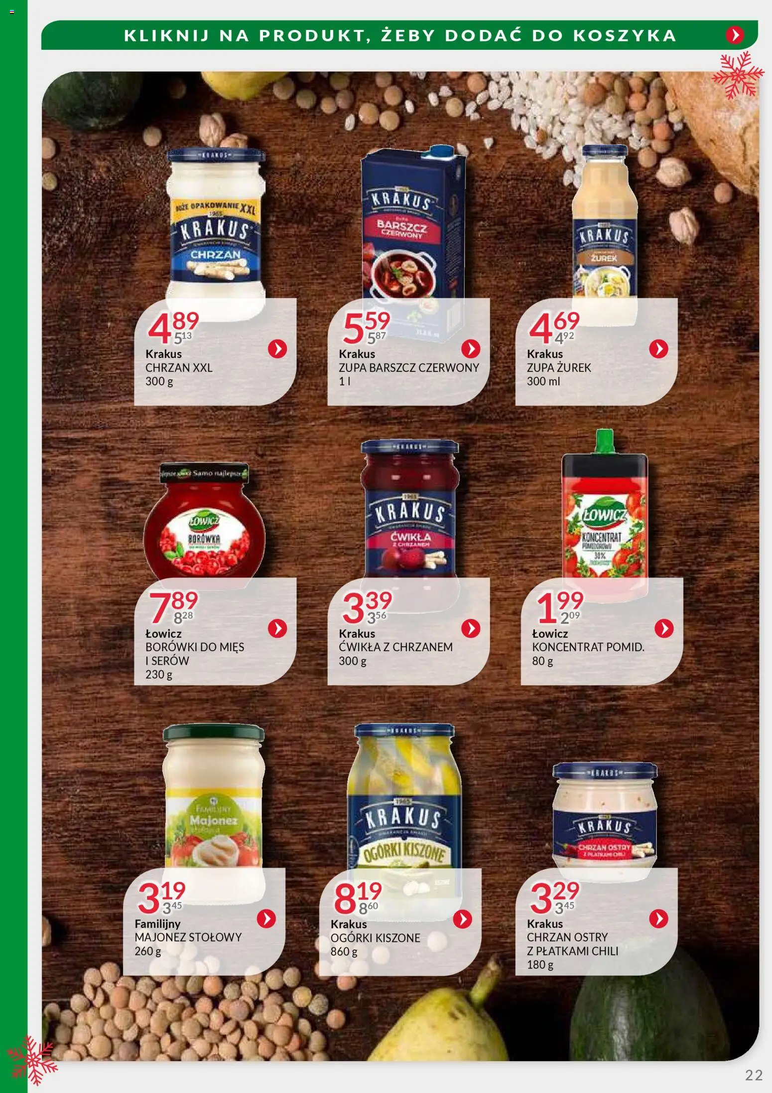 Eurocash Gazetka - Oferta Handlowa MR Południowy Wschód od 24.11.2025 | Strona: 22 | Produkty: Barszcz, Zurek, Ogórki, Majonez