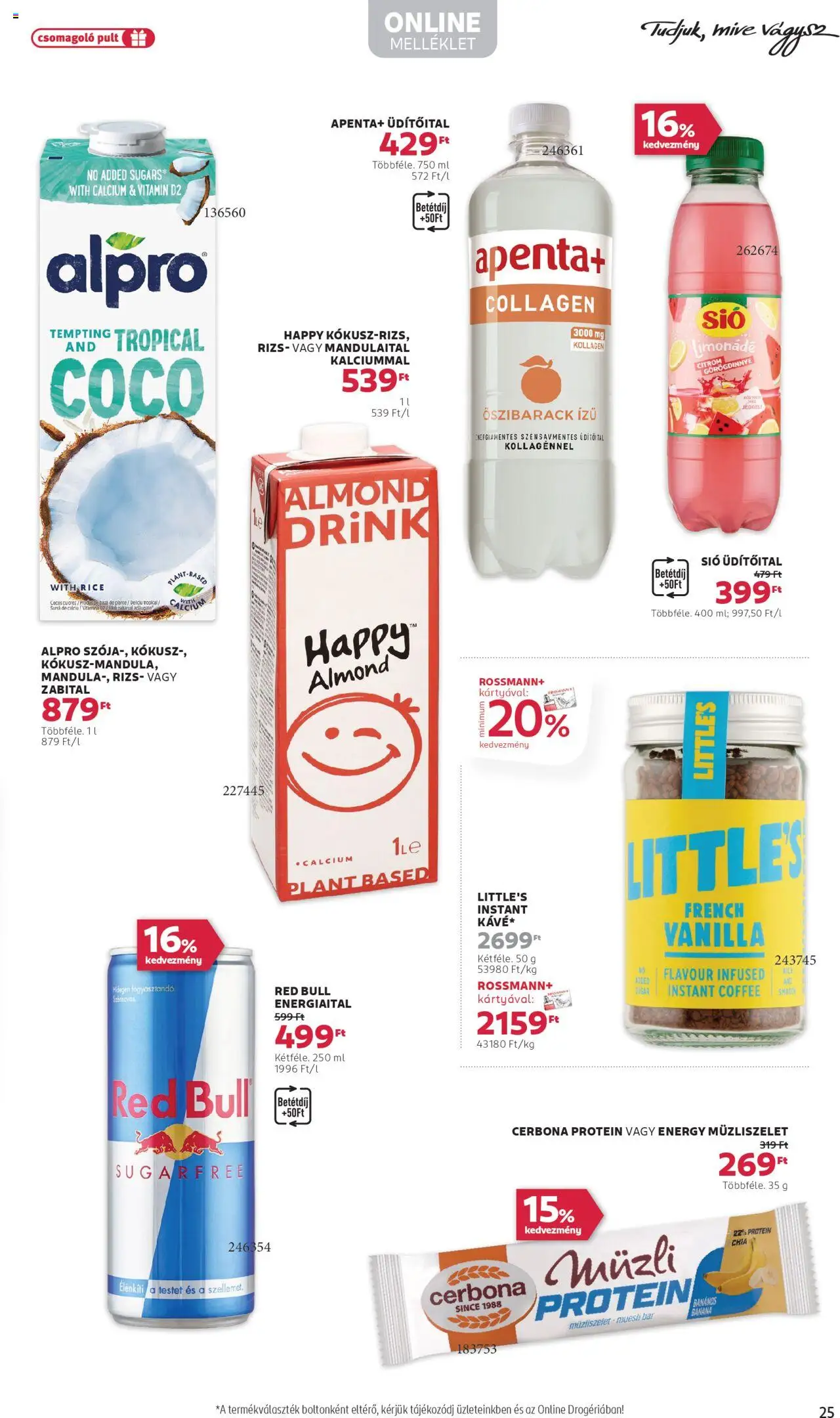 Rossmann akciós ujság - amely érvényes a következő dátumtól: 28.07.2025 | Oldal: 27 | Termékek: Mandulaital, Kollagén, Müzliszelet, Citrom