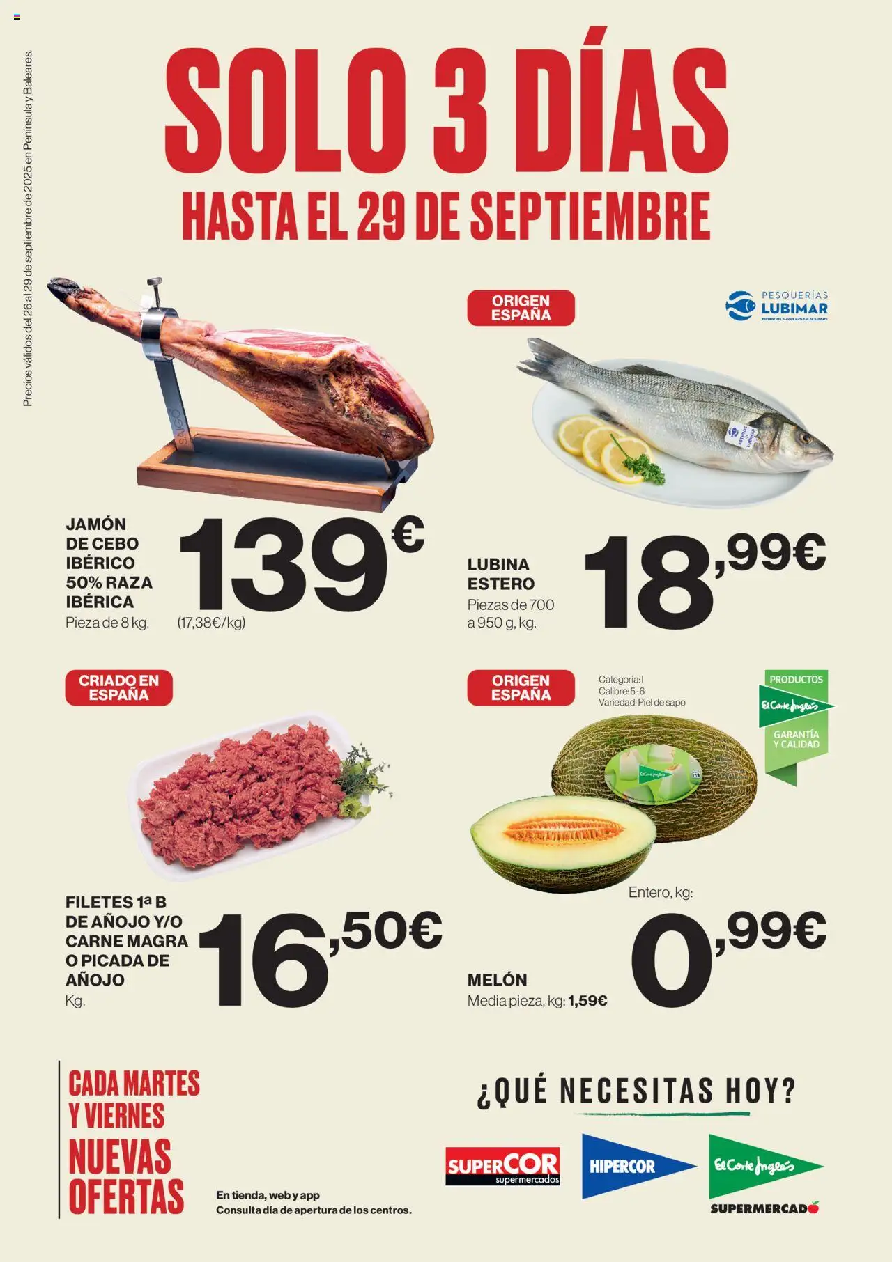 Hipercor catálogo │ válido desde el 26.09.2025 | Página: 1 | Productos: Φορτιστής, Jamón