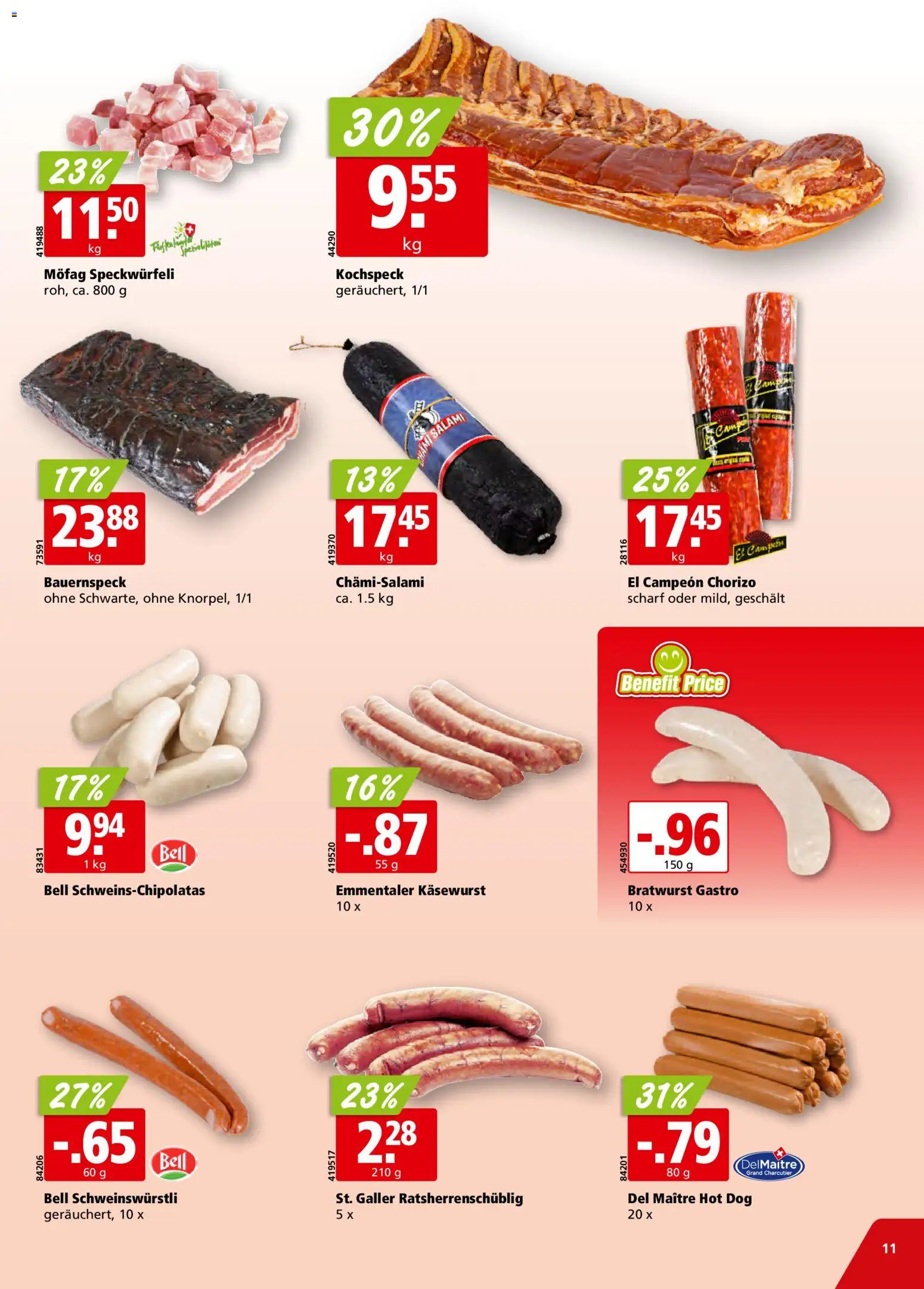 Aligro aktionen Schlieren, Gossau SG, Frauenfeld, Rapperswil-Jona, Sargans, Bern, Brüttisellen, Pratteln, Emmen, Spreitenbach – gültig ab 13.04.2026 | Seite: 11 | Produkte: Salami