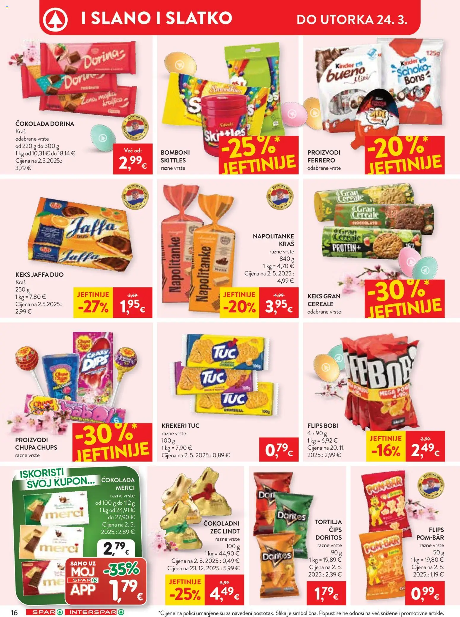 Spar katalog | vrijedi od 18.03.2026 | Stranica: 19 | Proizvodi: Dorina, Čips, Napolitanke, Krekeri