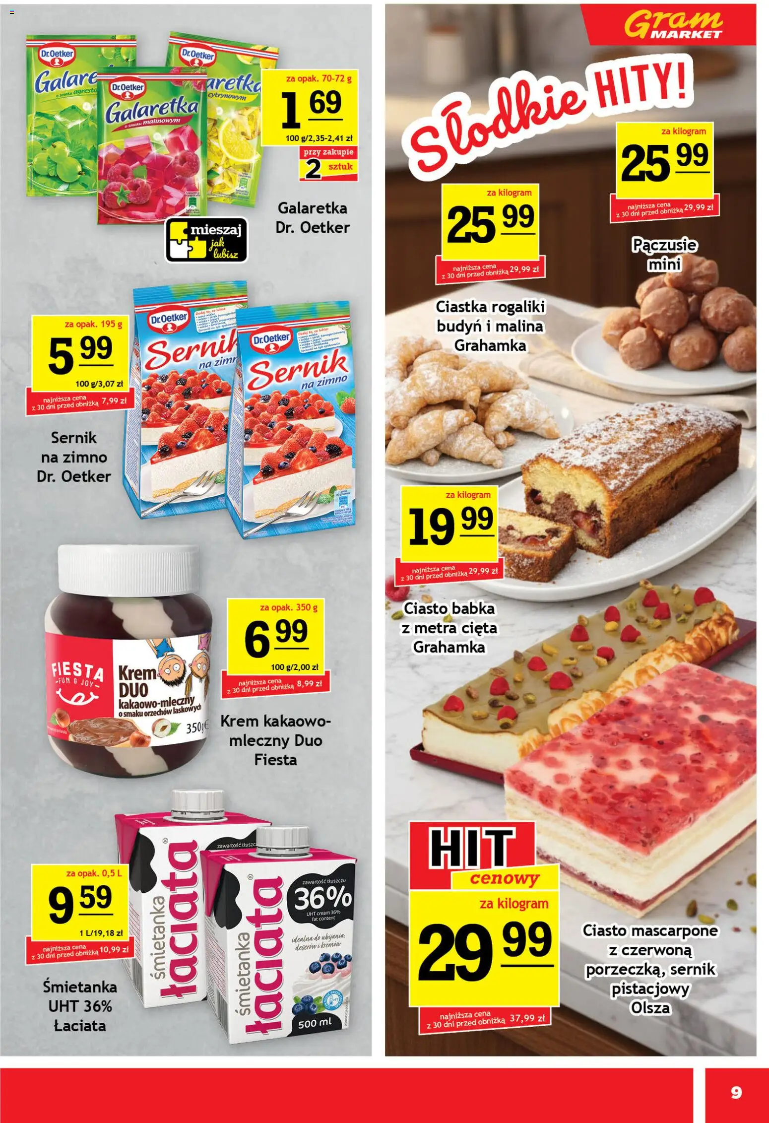 Gram Market gazetka od 15.04.2026 | Strona: 9 | Produkty: Malina, Mascarpone, Ciastka, Krem