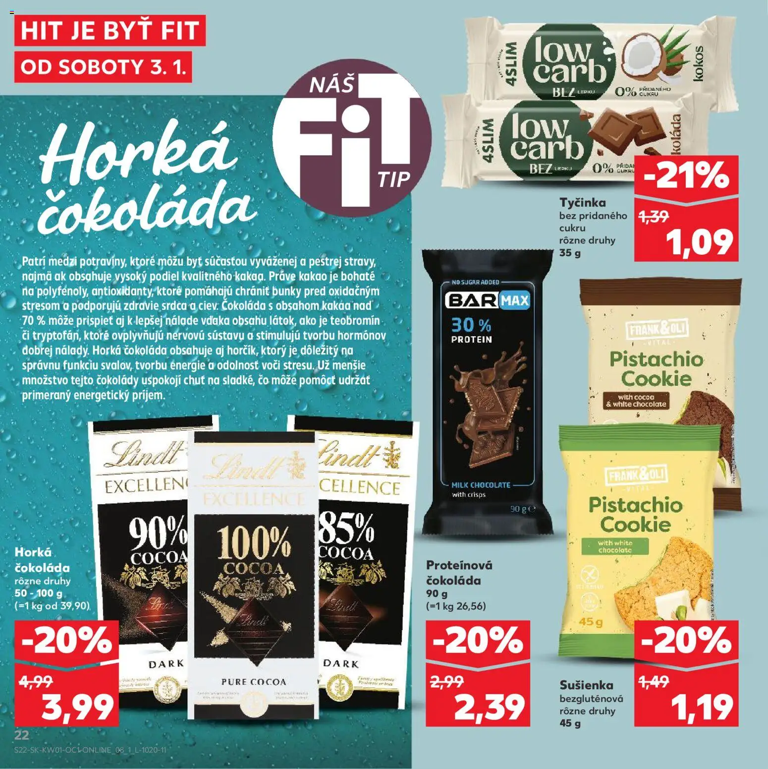 Kaufland SK akciós ujság - amely érvényes a következő dátumtól: 03.01.2026 | Oldal: 22 | Termékek: Protein