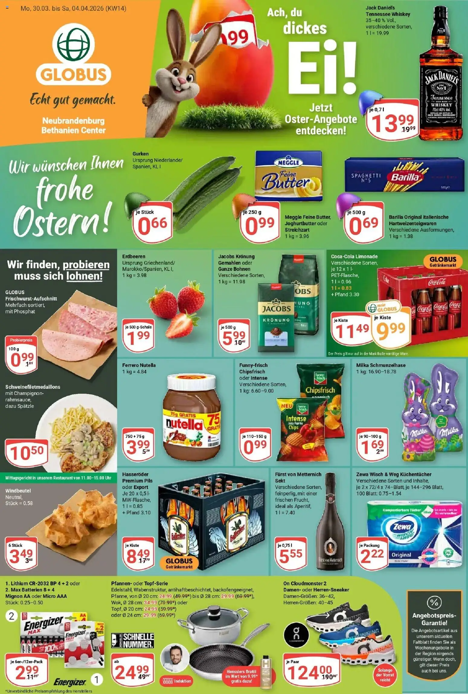 Globus prospekt Neubrandenburg	 – gültig ab 30.03.2026 | Seite: 7 | Produkte: Butter, Nutella, Whiskey, Uhr