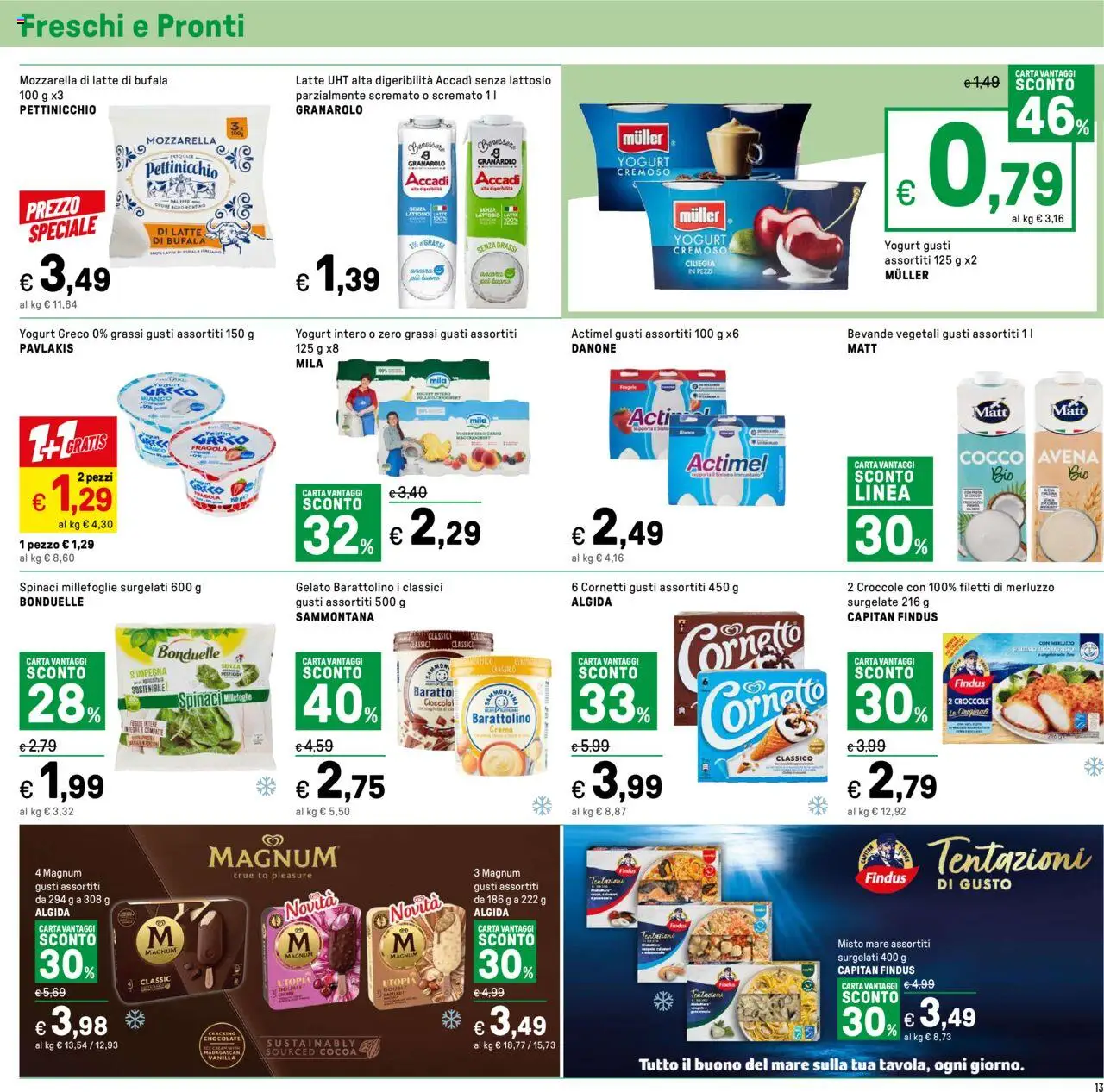 Volantino Iper del 24.08.2025 | Pagina: 13 | Prodotti: Yogurt greco, Gelato, Latte, Spinaci