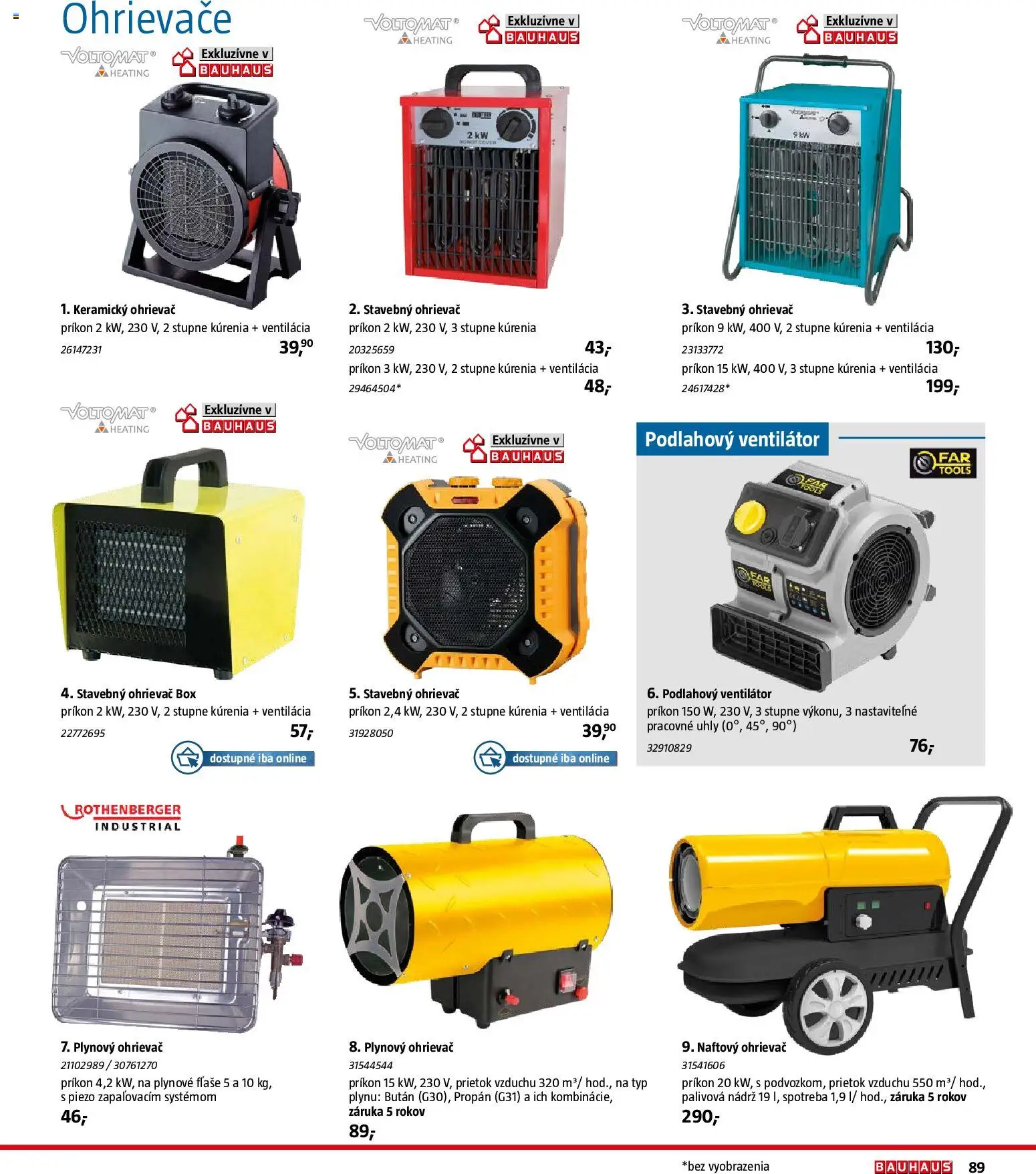 Nové Bauhaus akcie – leták je platný od 26.01.2026 | Strana: 89 | Produkty: Ventilátor, Ohrievač