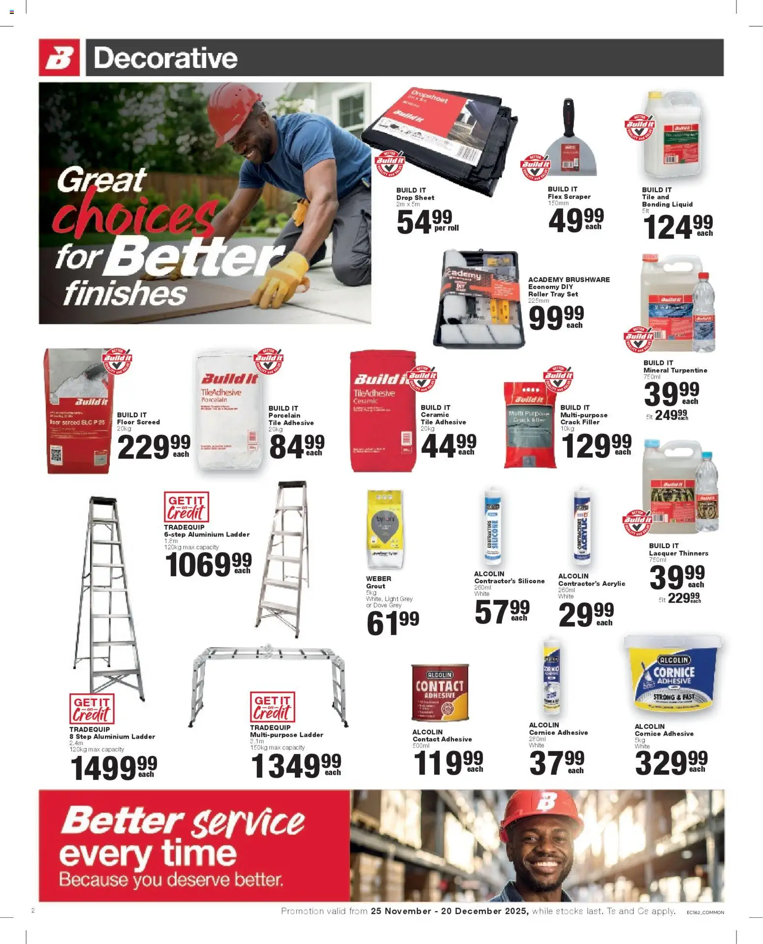 New Build It catalogue – valid from 25.11.2025 | Page: 2 | Products: Light, Adhesive, Crack filler, Bonding liquid