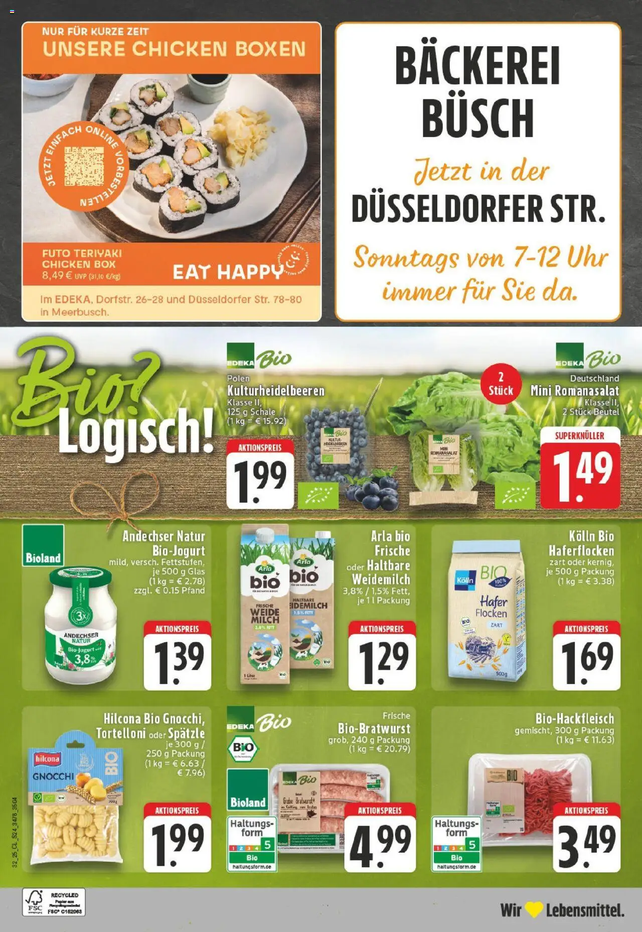 Edeka prospekt Meerbusch-Büderich	 - gültig ab dem 03.08.2025 | Seite: 24 | Produkte: Kolln, Milch, Heidelbeeren, Flocken