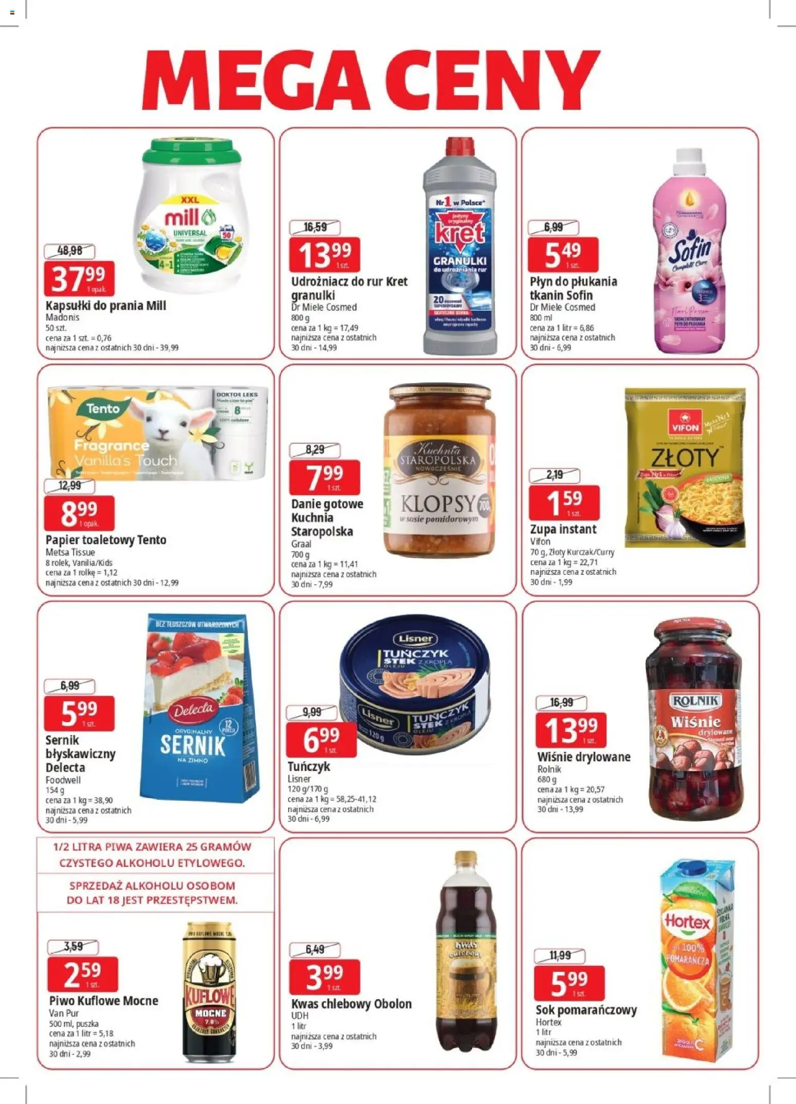 E.Leclerc gazetka - Elbląg od 20.04.2026 | Strona: 3 | Produkty: Kapsułki do prania mill, Sok pomarańczowy, Vifon, Sok