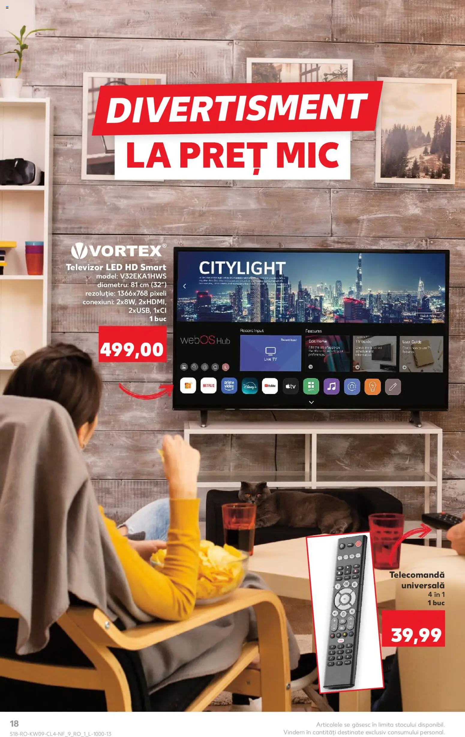 Kaufland RO akciós ujság - amely érvényes a következő dátumtól: 25.02.2026 | Oldal: 18 | Termékek: TV