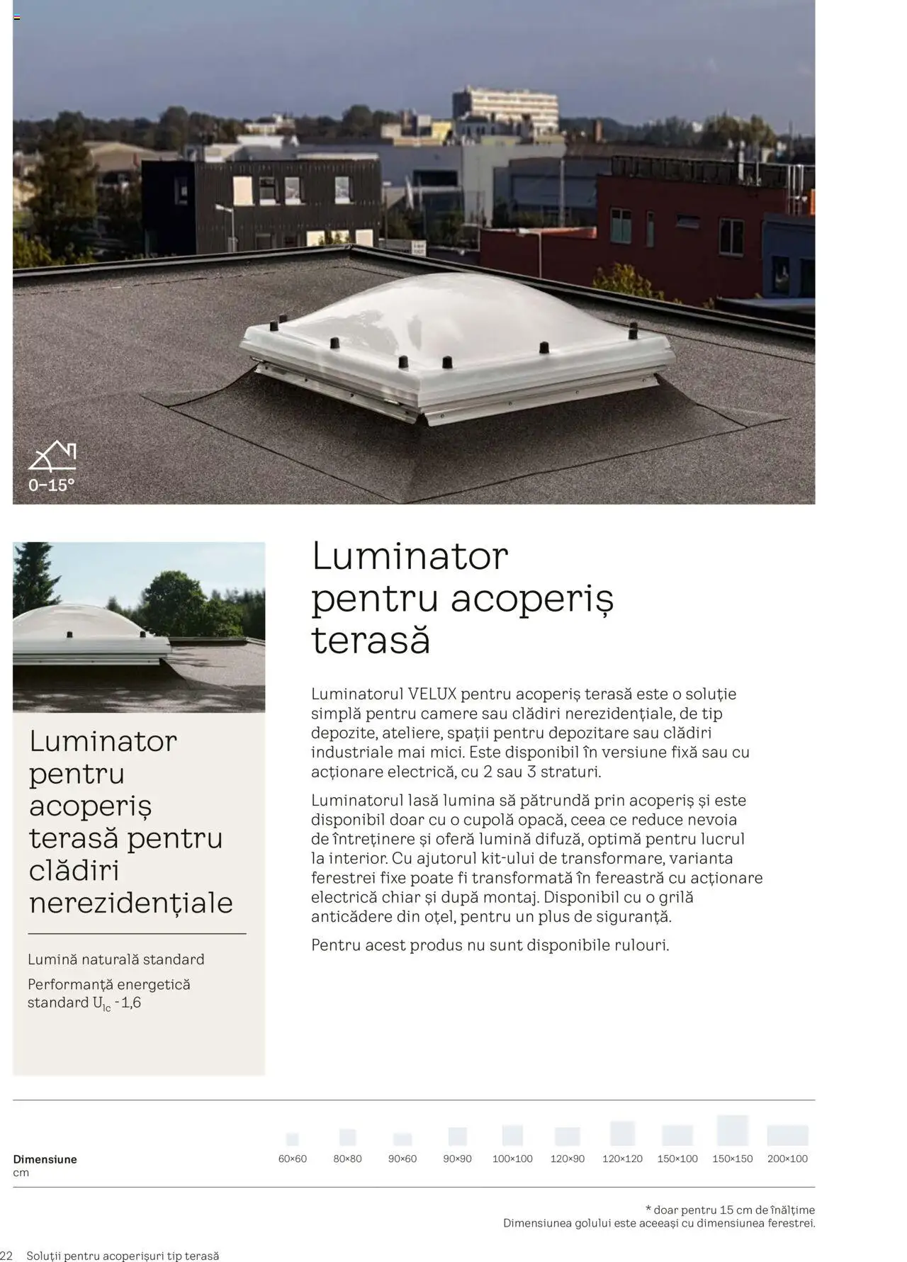 Velux catalog - Ferestre pentru acoperiș terasă – valabil de la 25.02.2025 | Pagină: 22 | Produse: Tavuk suyu, Fereastră