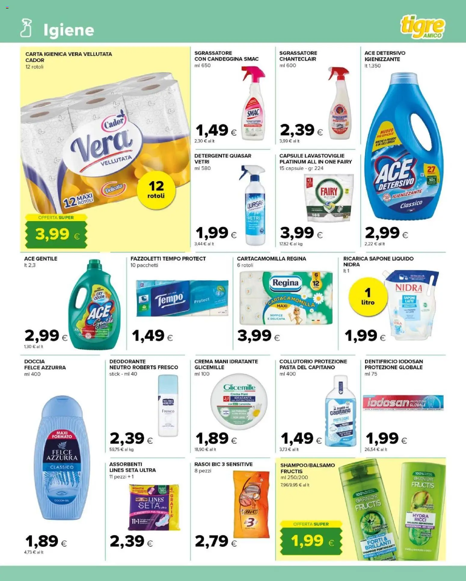 Volantino Tigre del 28.01.2026 | Pagina: 11 | Prodotti: Balsamo, Detergente, Candeggina, Lavastoviglie