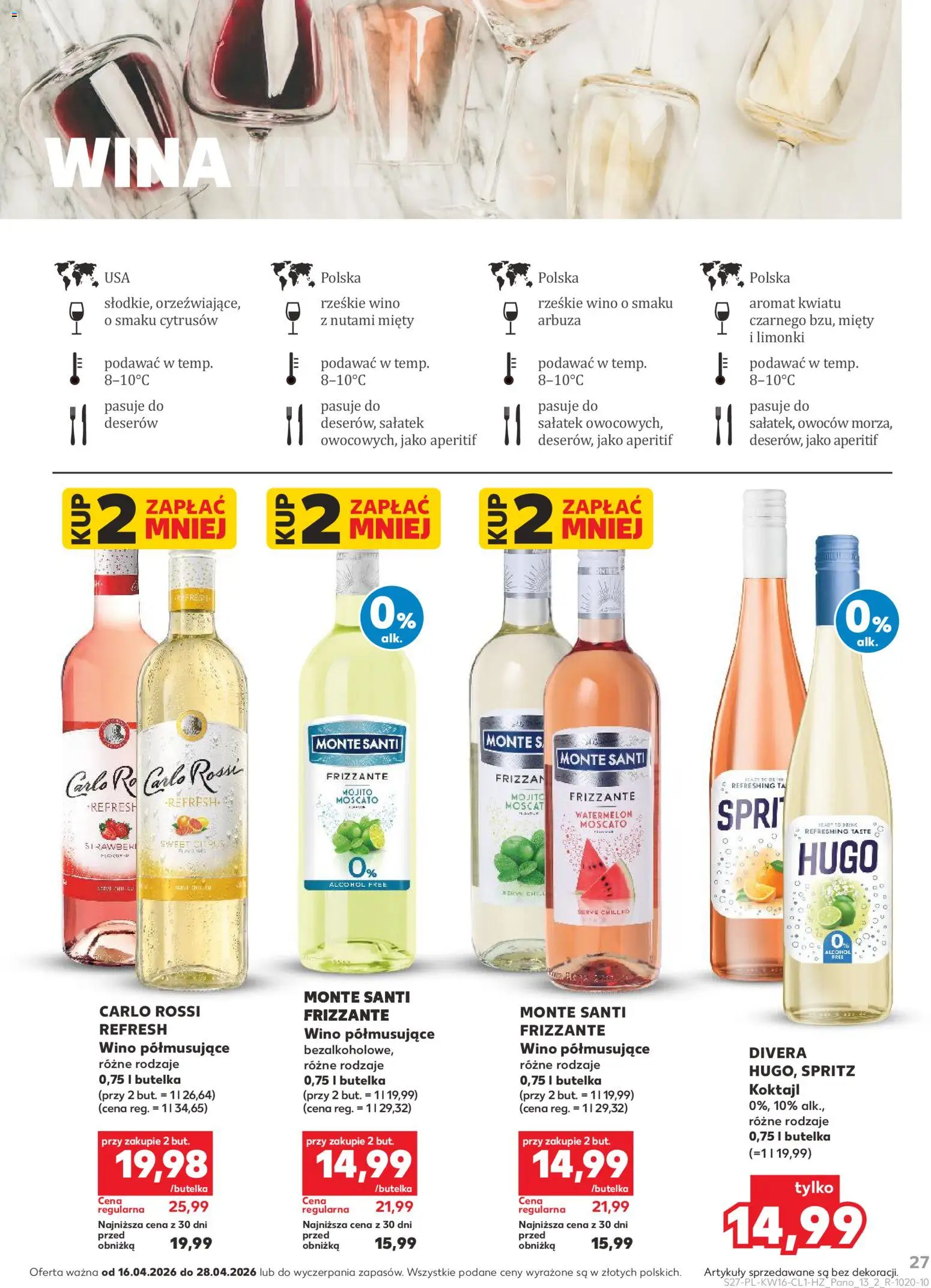 Kaufland Polsko leták - Barek od 16.04.2026 | Strana: 27 | Produkty: Moscato, Frizzante, Spritz, Mojito