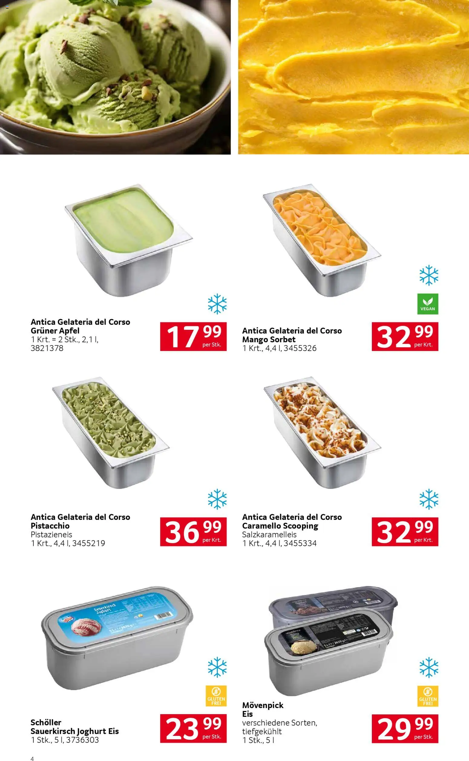 Transgourmet Zeit für Eisgenuss gültig ab 09.03.2026 | Seite: 4 | Produkte: Eis, Mango, Joghurt, Äpfel