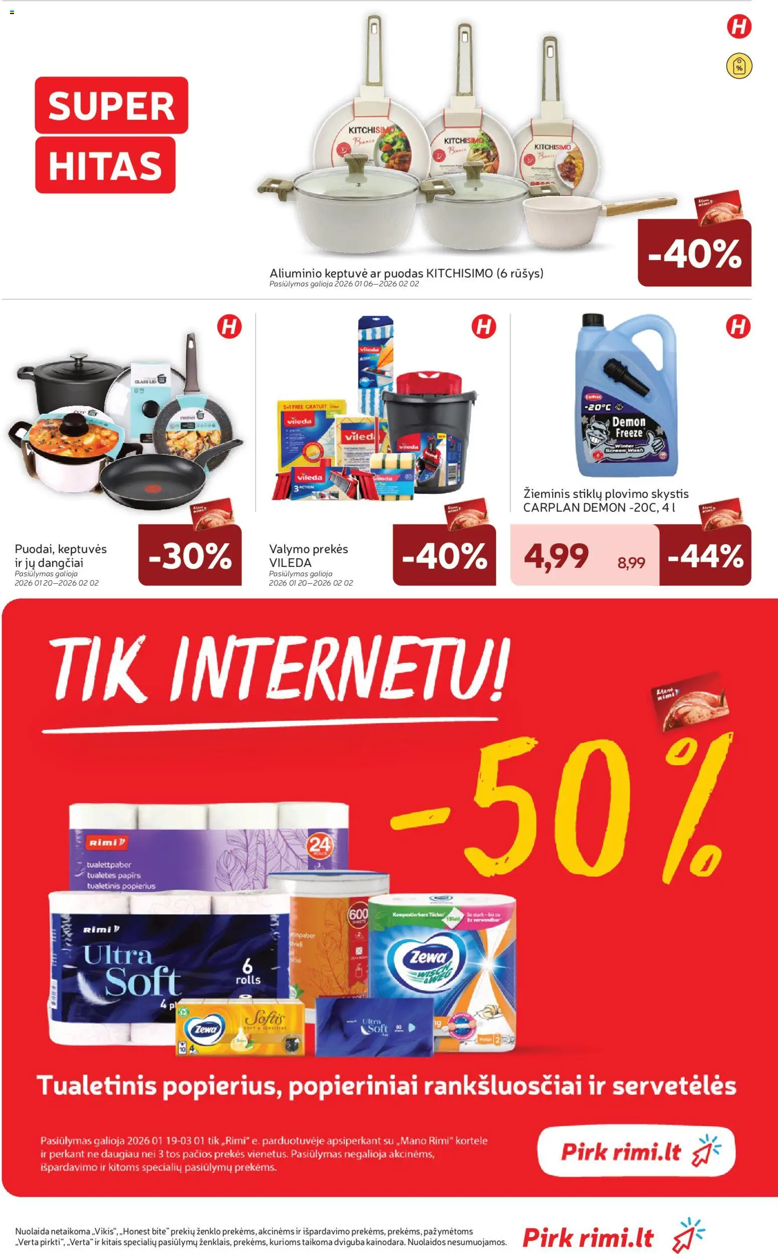 Rimi akcijos nuo 27.01.2026 | Puslapis: 27 | Prekių: Keptuvė, Puodas, Tualetinis popierius