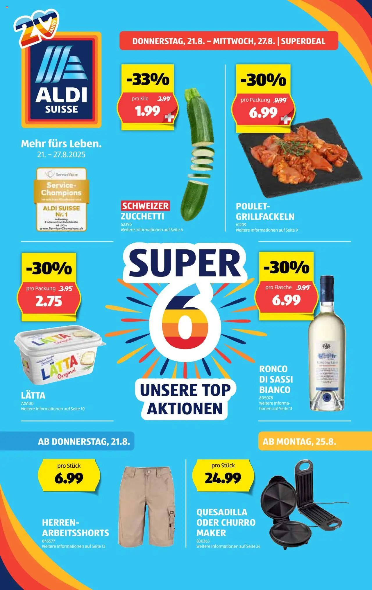 Aldi Aktionen ab 21.08.2025 | Seite: 1 | Produkte: Kaffee, Schokolade, Uhr