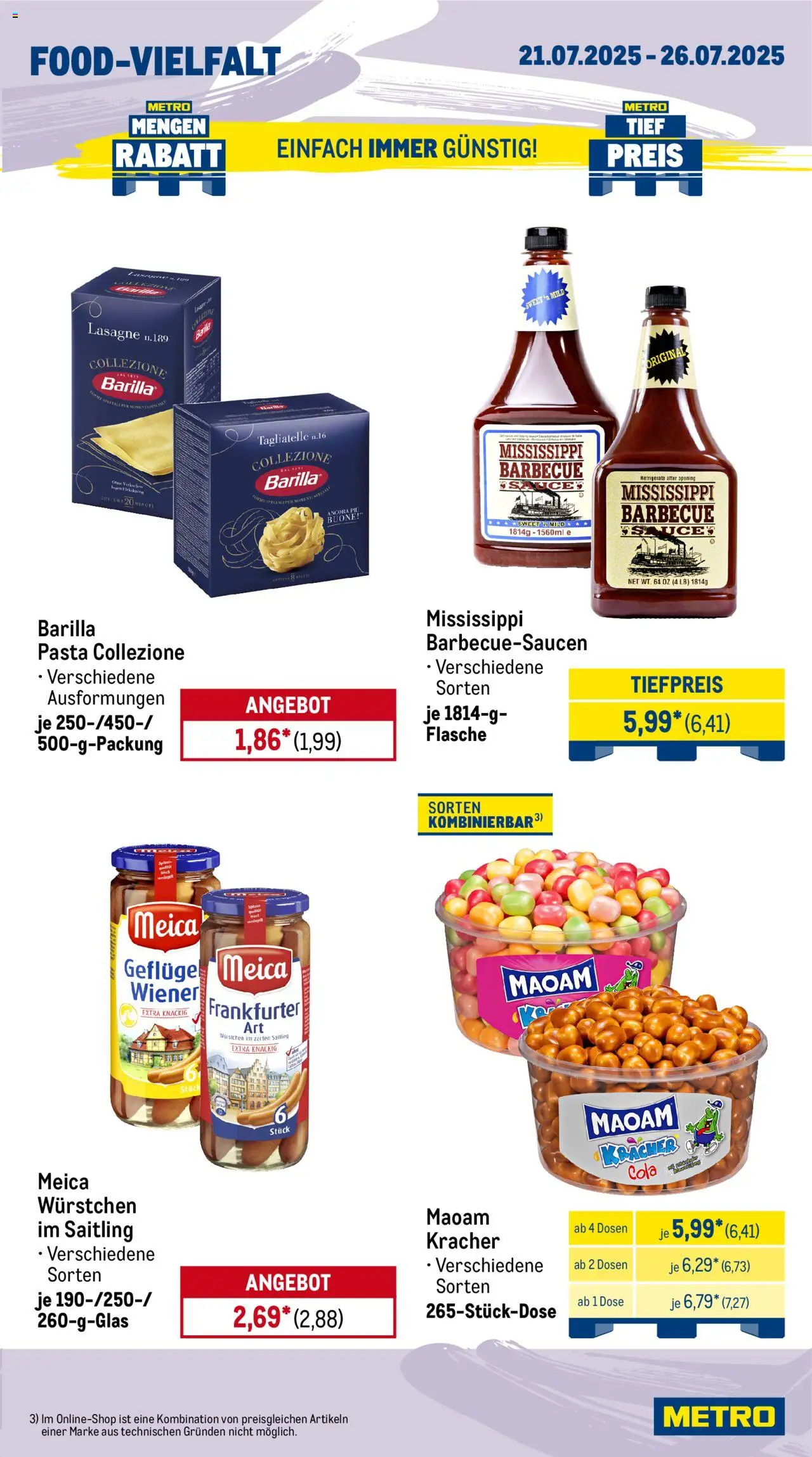 Metro Prospekt 	 - gültig ab dem 21.07.2025 | Seite: 11 | Produkte: Cola, Barilla, Meica, Pasta